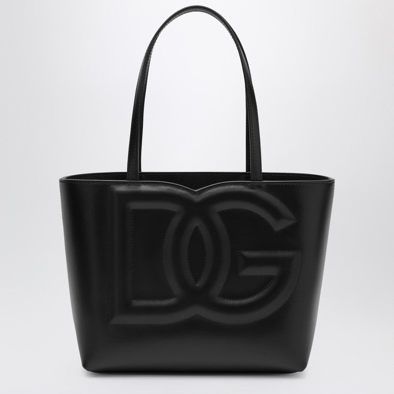 Dolce & Gabbana Dolce&gabbana Dg Logo Black Leather Small Tote Bag Women