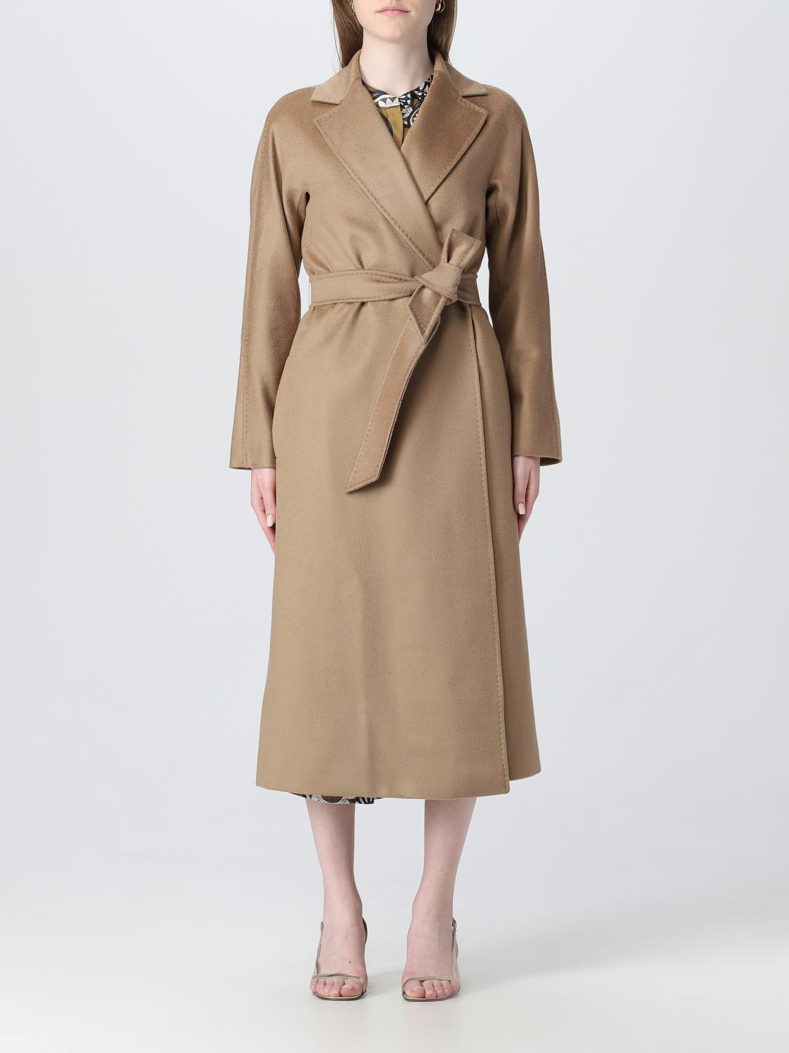 Max Mara Studio Coat Woman Camel In Brown