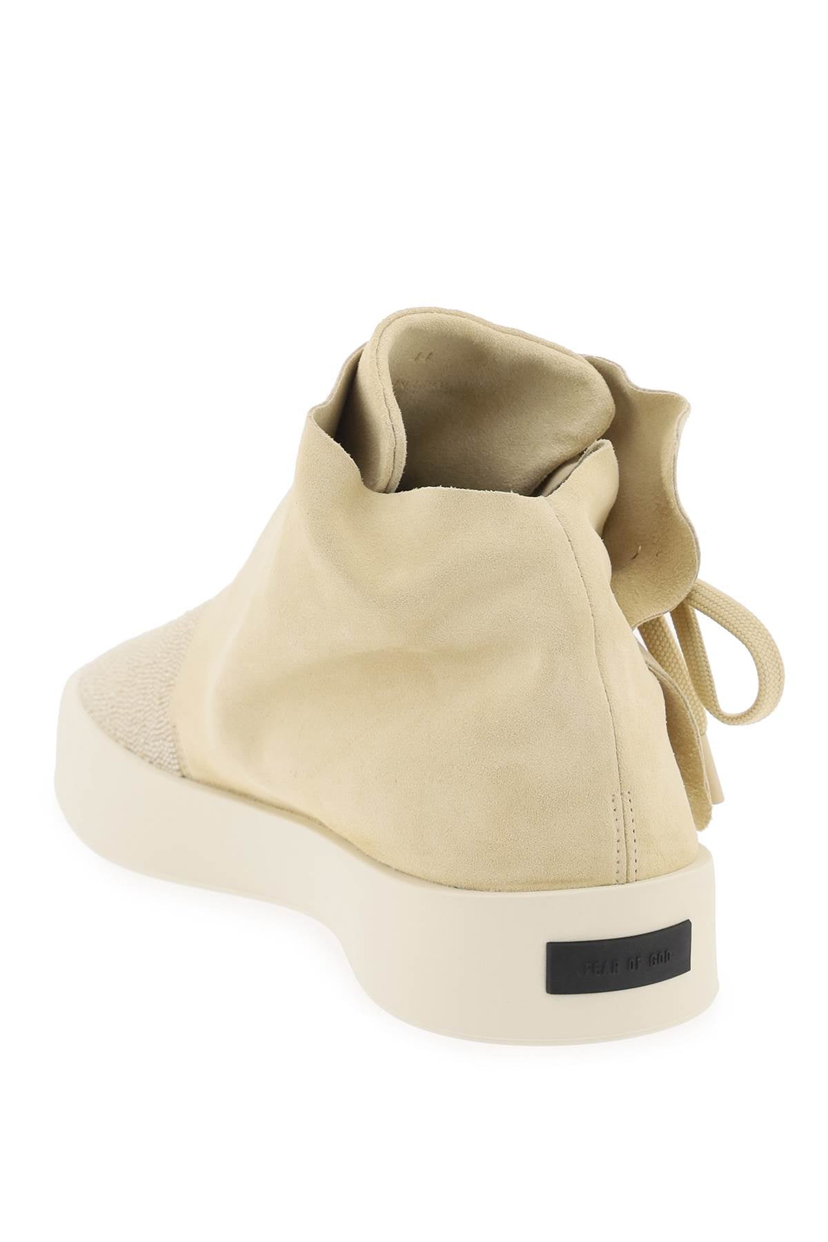 Shop Fear Of God Mid-top Suede And Bead Sneakers. Men In Cream