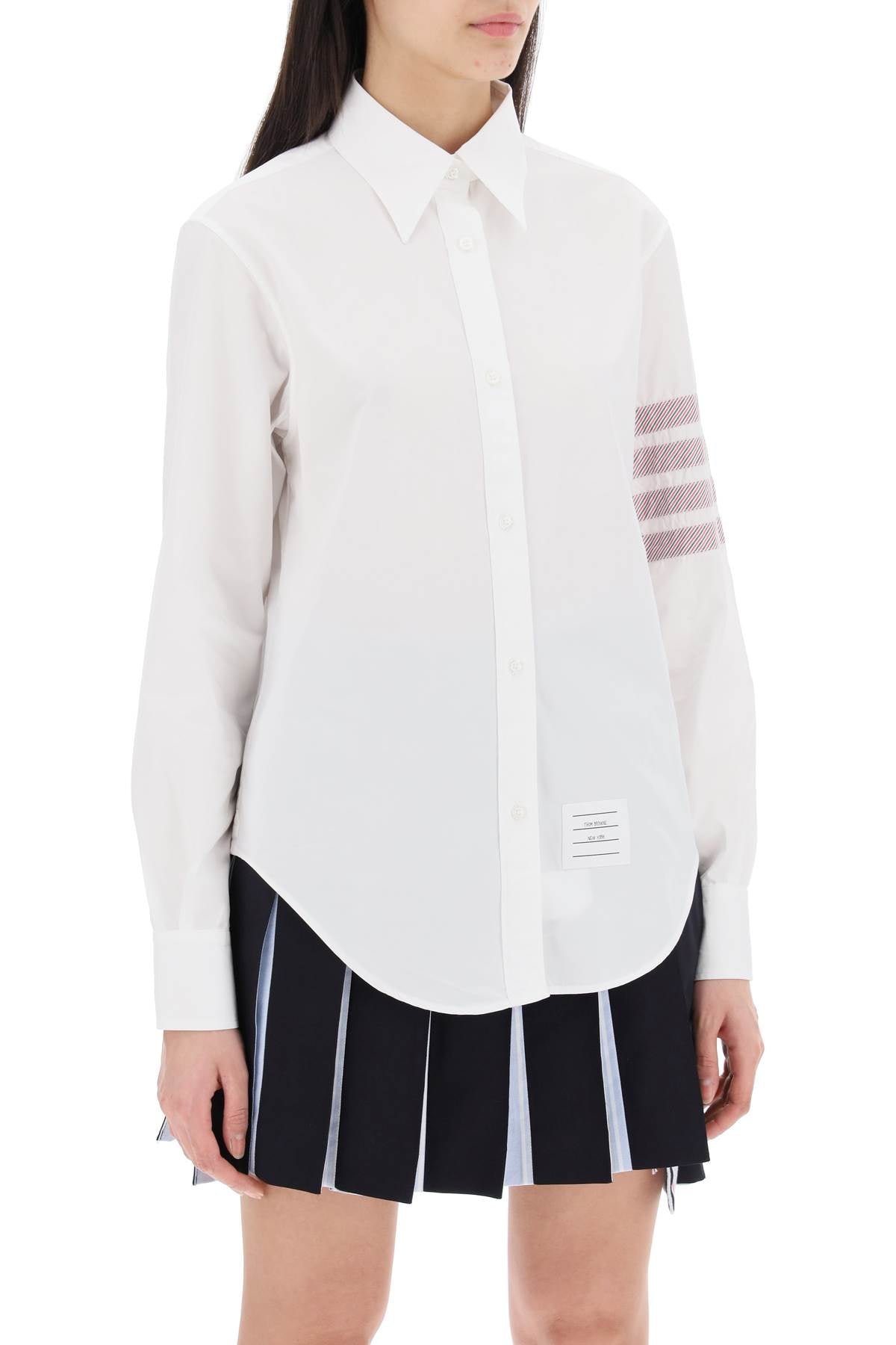 Shop Thom Browne "easy Fit Poplin Shirt For Women In White