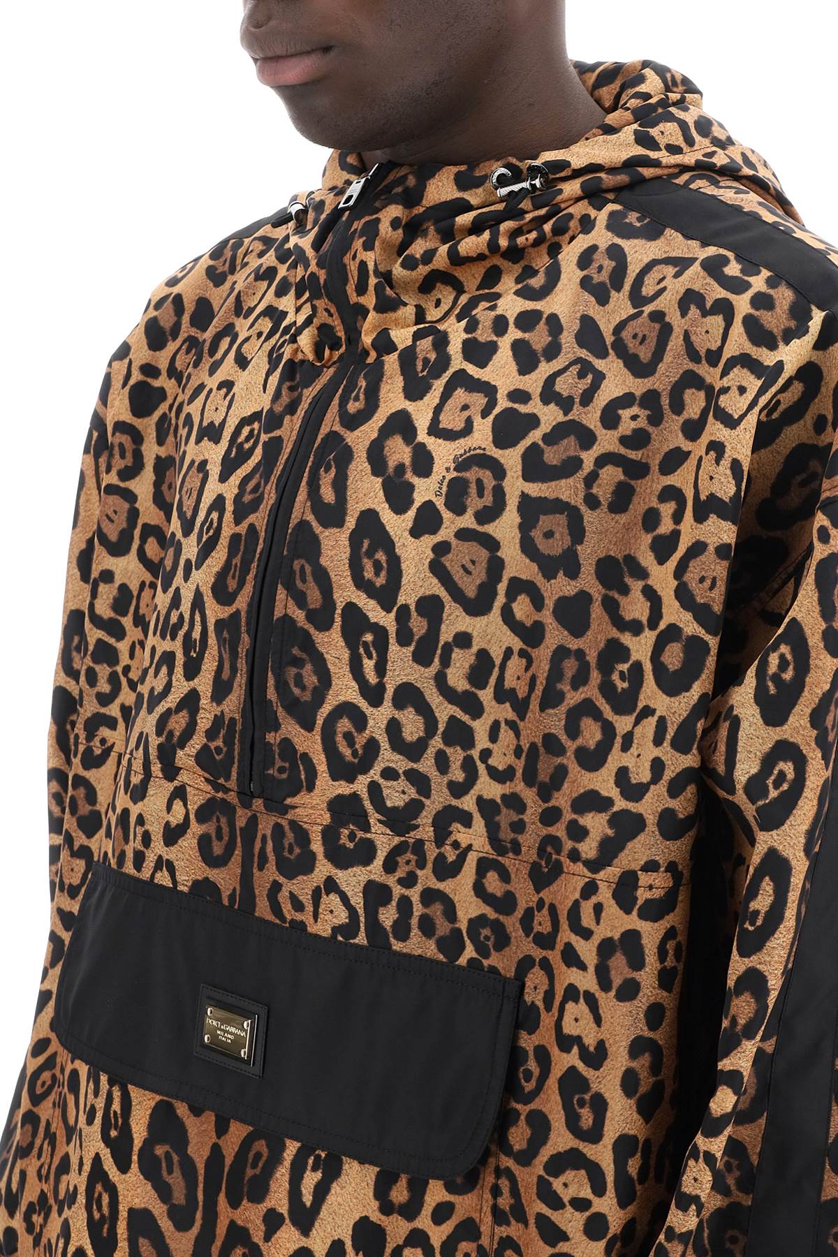 Shop Dolce & Gabbana "leopard Print Nylon Anor Men In Multicolor