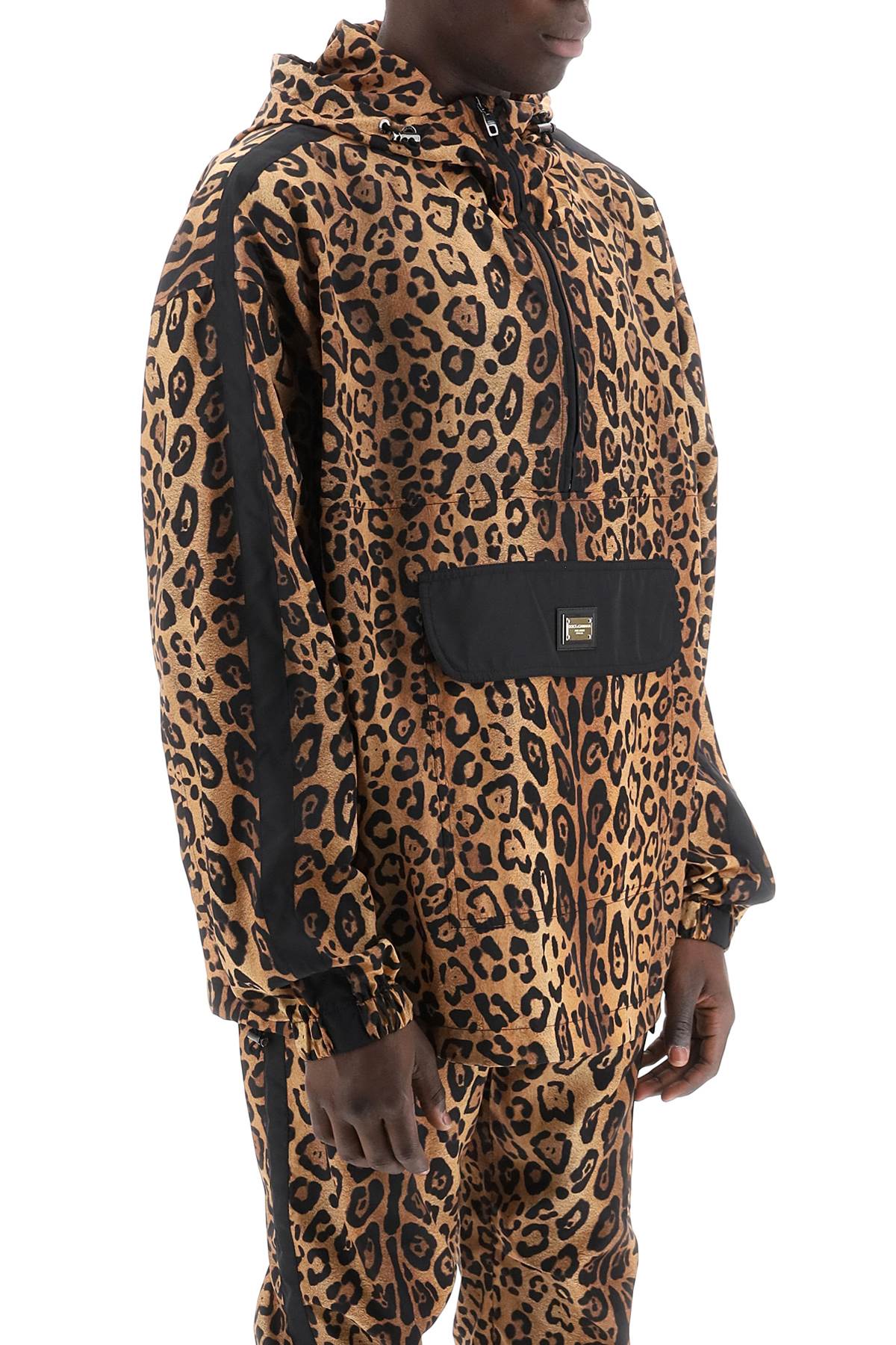 Shop Dolce & Gabbana "leopard Print Nylon Anor Men In Multicolor