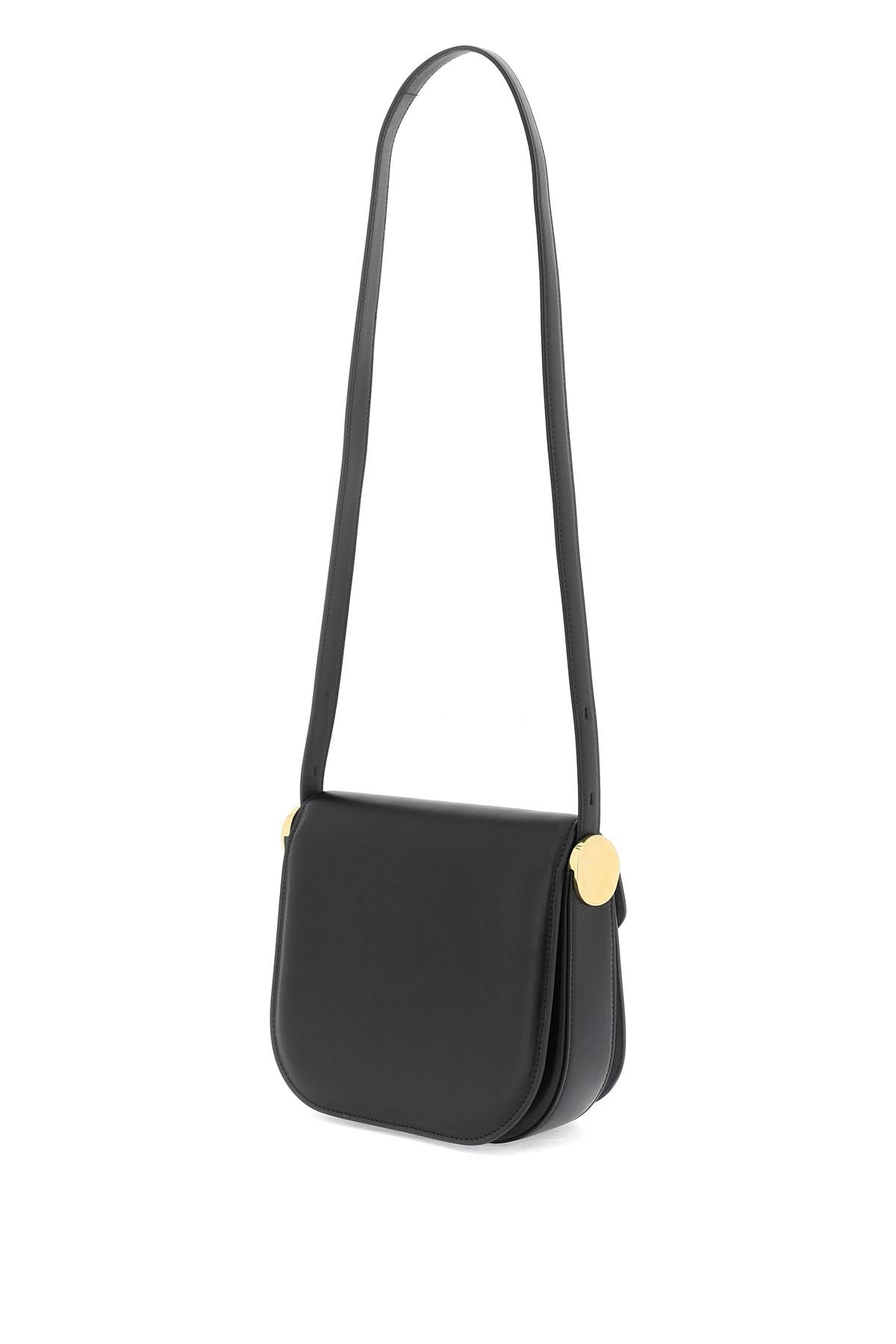 Shop Jil Sander Padded Leather Coin Shoulder Bag With Adjustable Strap Women In Black