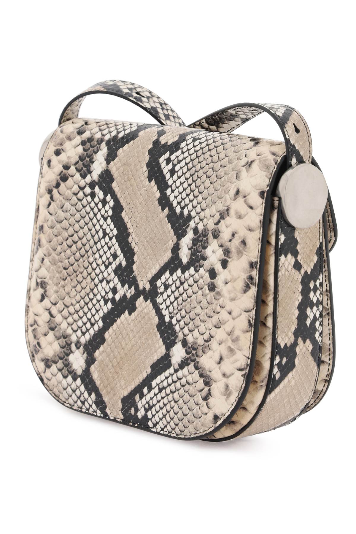 Shop Jil Sander Python Leather Coin Shoulder Bag With Textured Finish Women In Multicolor