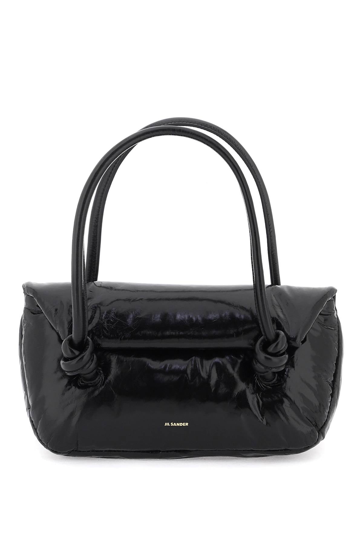 Shop Jil Sander Patent Leather Small Shoulder Bag Women In Black