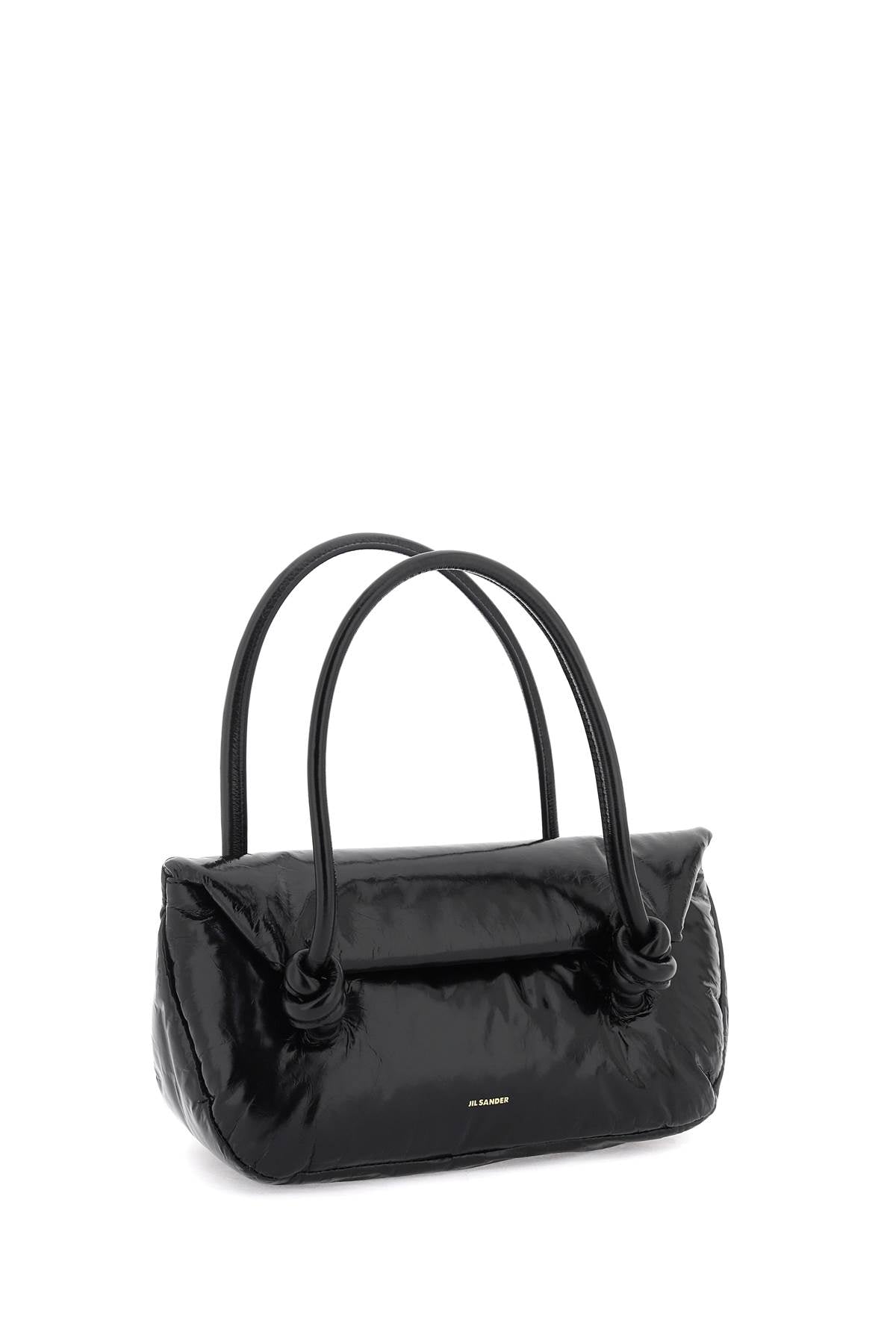 Shop Jil Sander Patent Leather Small Shoulder Bag Women In Black