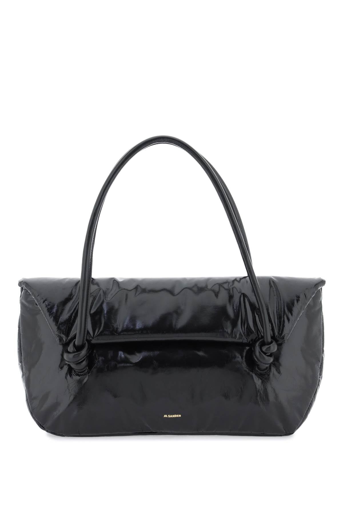 Shop Jil Sander Padded Leather Shoulder Bag Women In Black