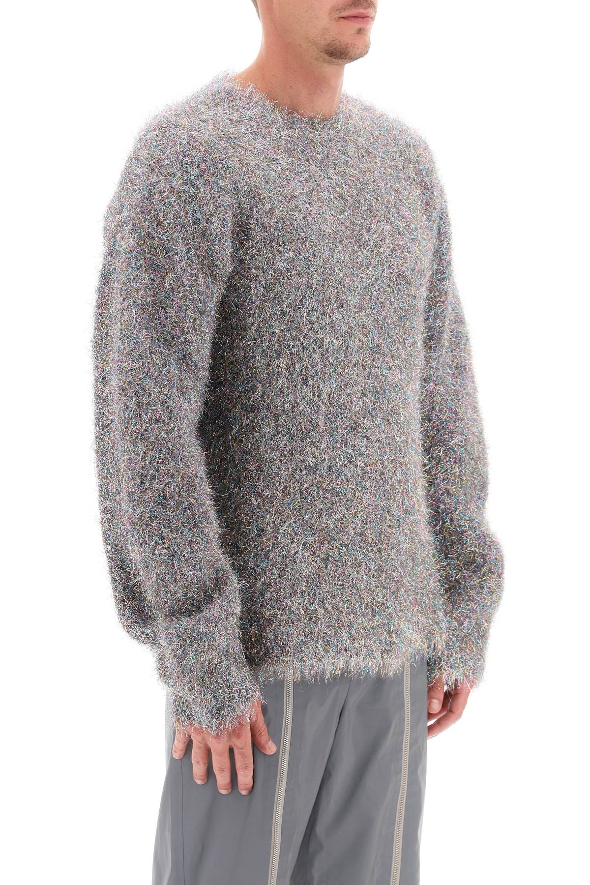 Shop Jil Sander Lurex And Mohair Sweater Men In Silver
