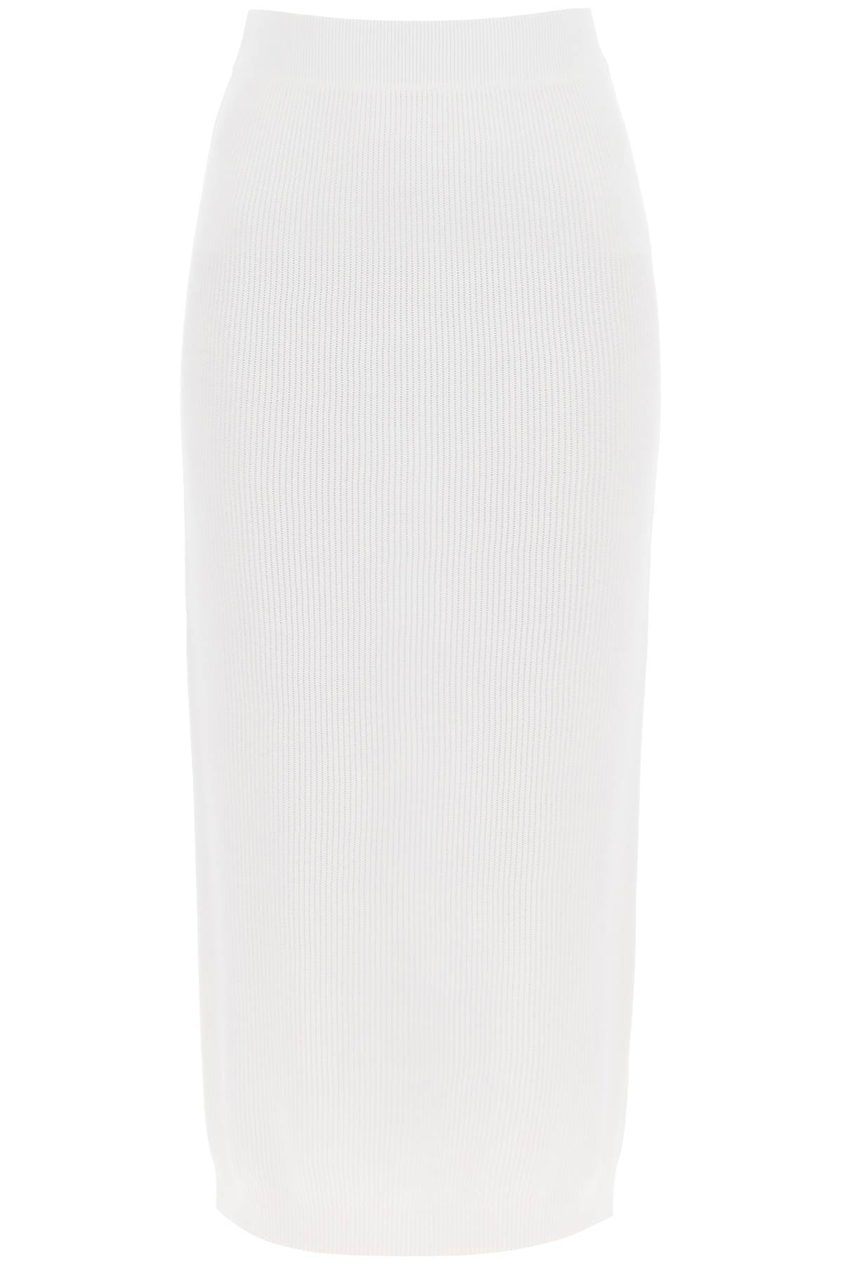 Shop Brunello Cucinelli Cotton Knit Midi Skirt Women In White
