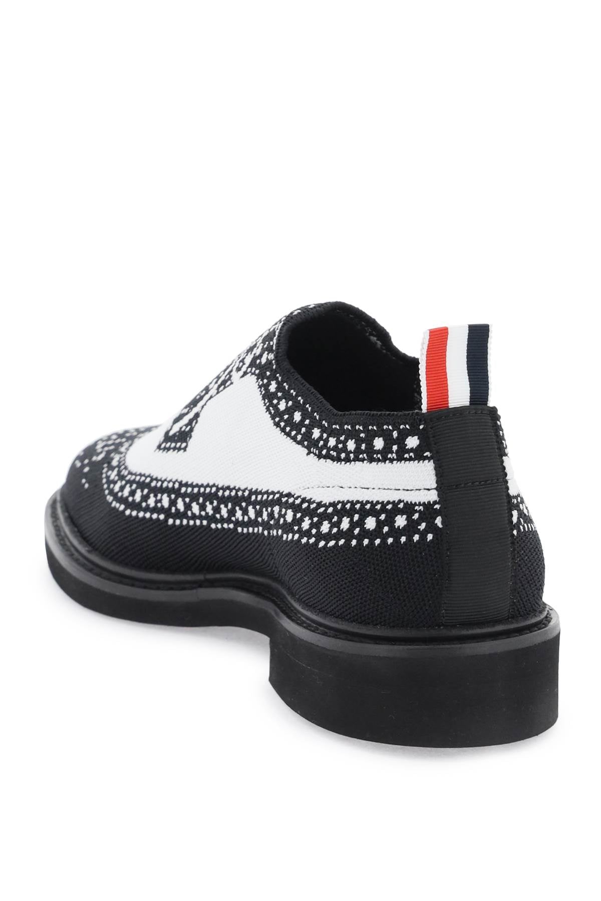 Shop Thom Browne Longwing Brogue Loafers In Trompe L'oeil Knit Men In Multicolor