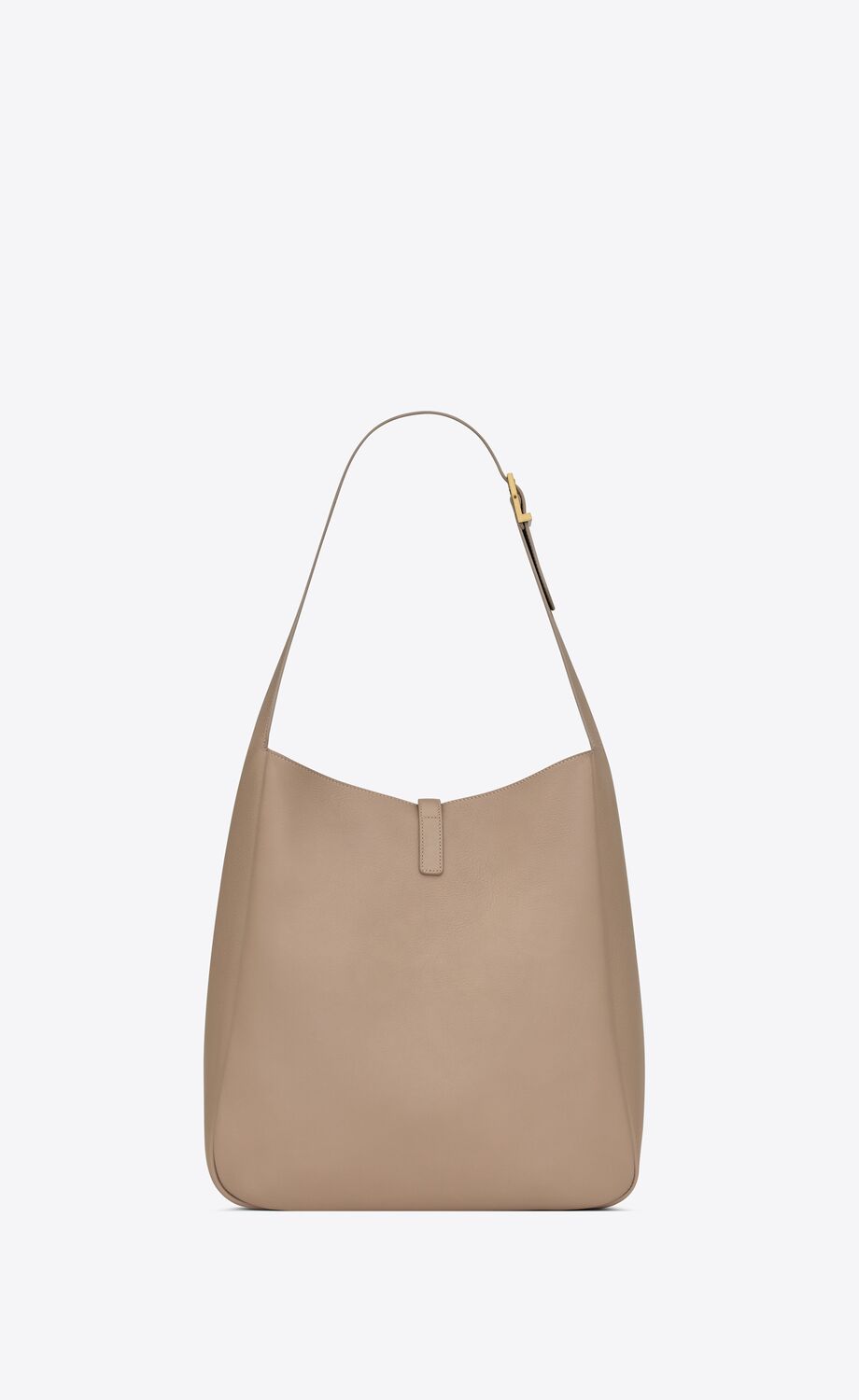 Shop Saint Laurent Women Large Le 5 À 7 Leather Supple Bag In Cream