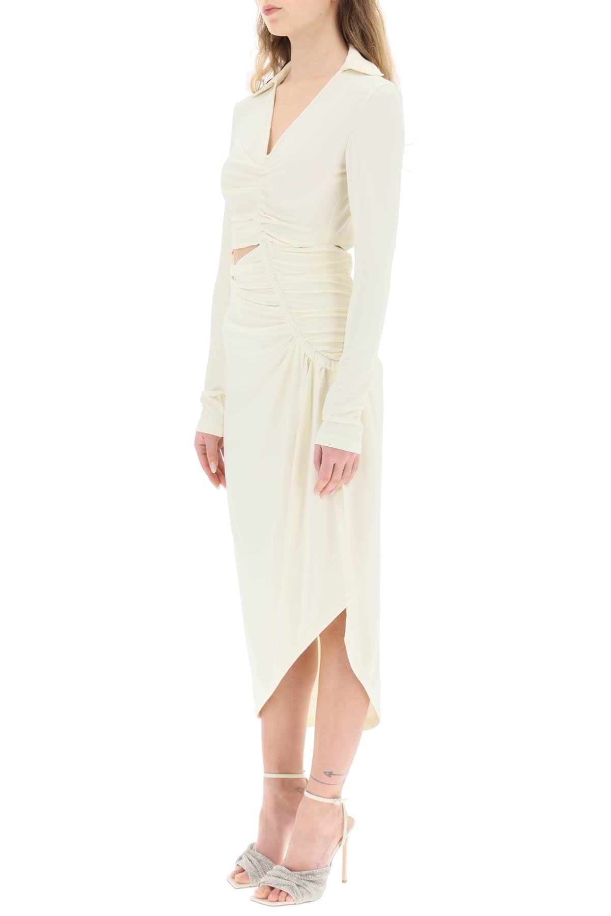 Shop Off-white Asymmetric Cut-out Jersey Dress Women
