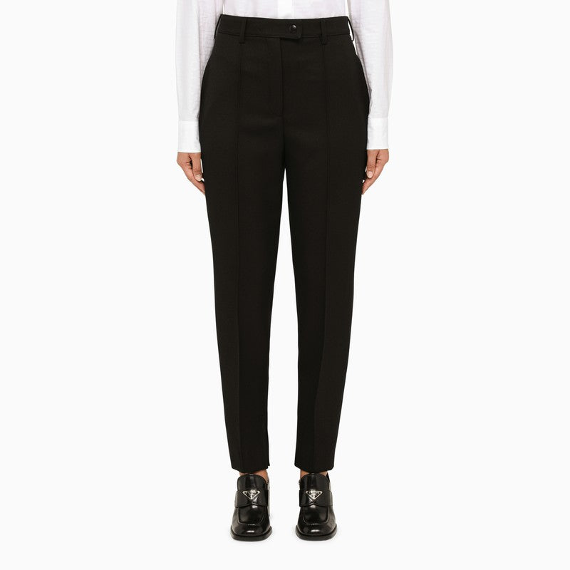 Prada Regular Black Wool Trousers Women