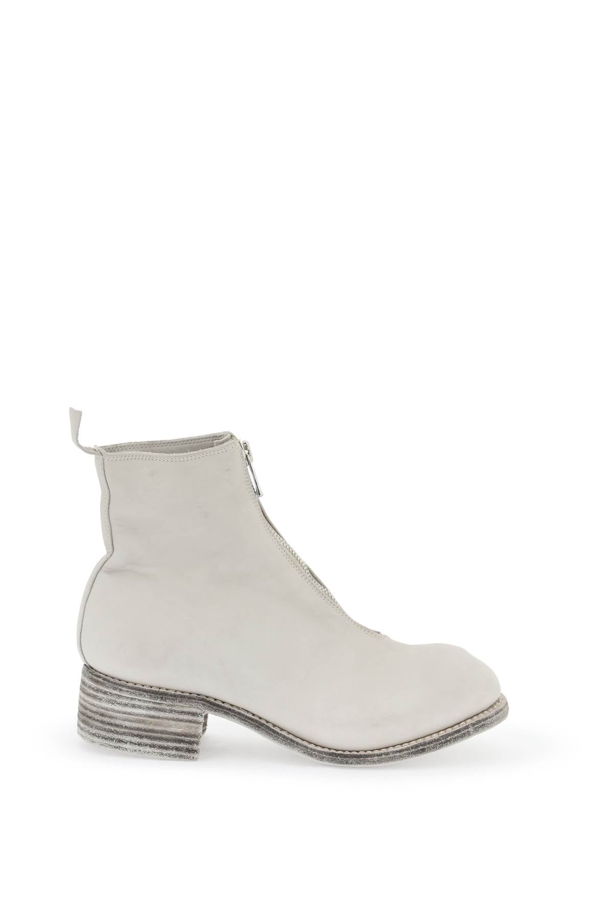 Shop Guidi Front Zip Leather Ankle Boots Women In Multicolor