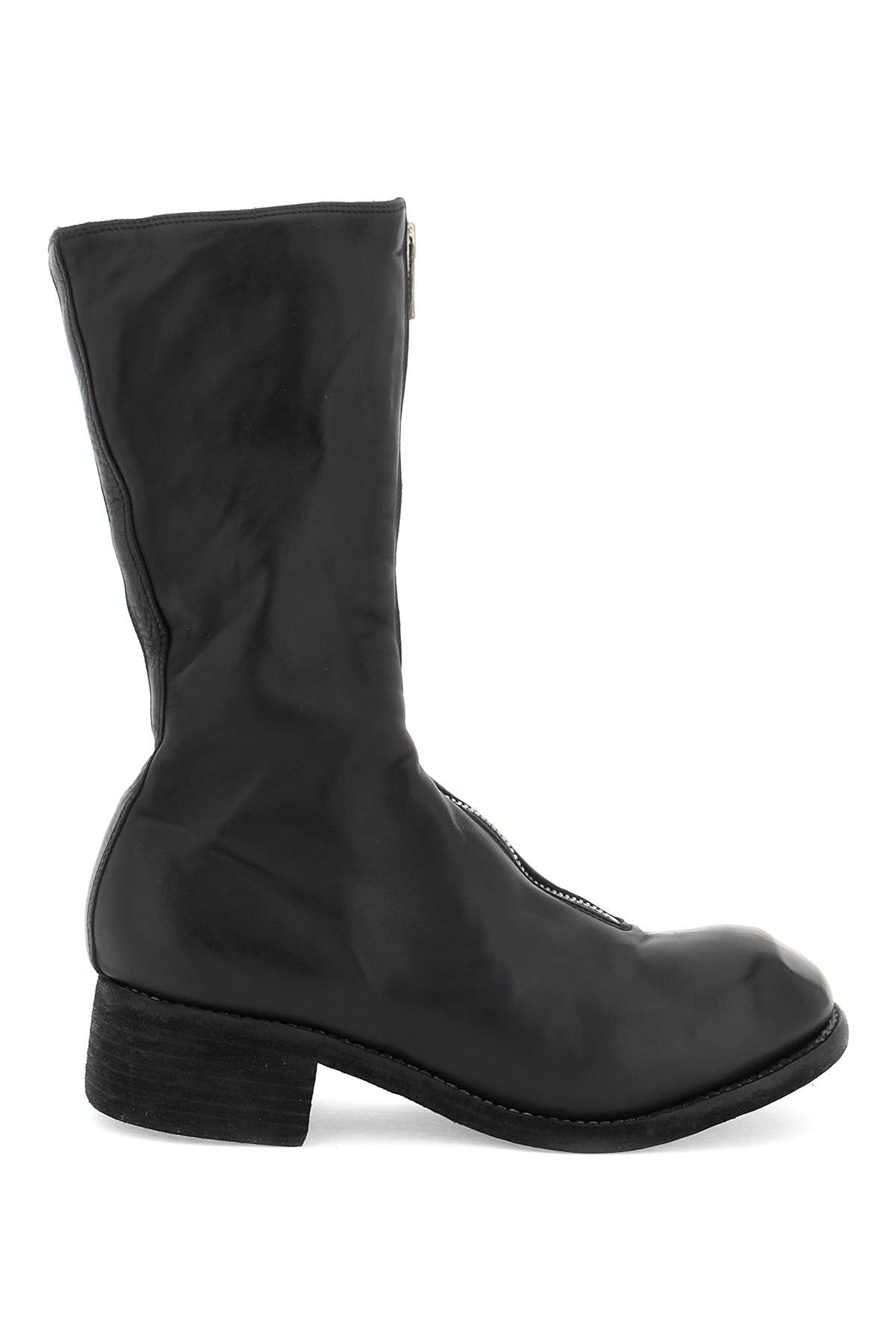 Shop Guidi Front Zip Leather Boots Women In Black