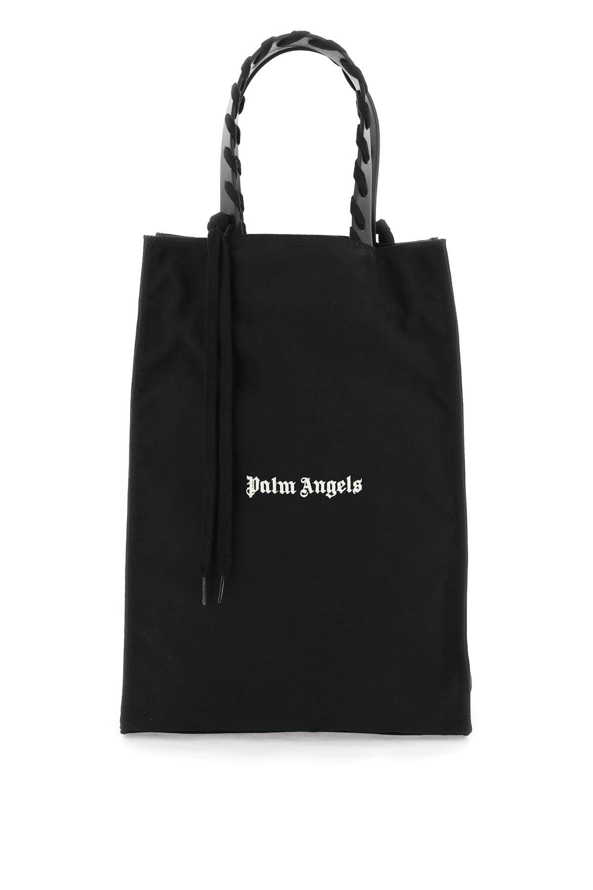 Shop Palm Angels Embroidered Logo Tote Bag With Men In Multicolor