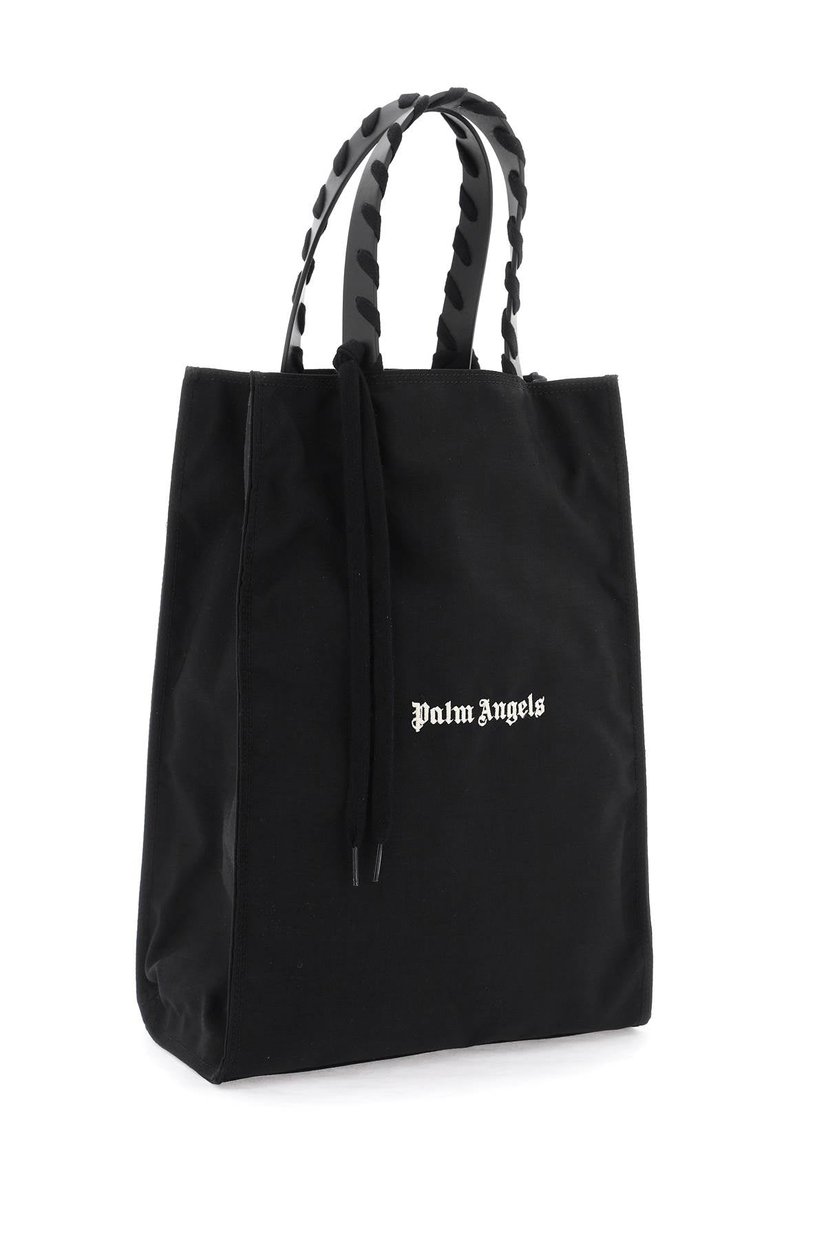 Shop Palm Angels Embroidered Logo Tote Bag With Men In Multicolor