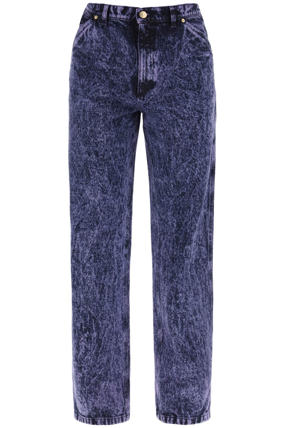 Marni Loose Marbleized Denim Jeans In Men In Blue