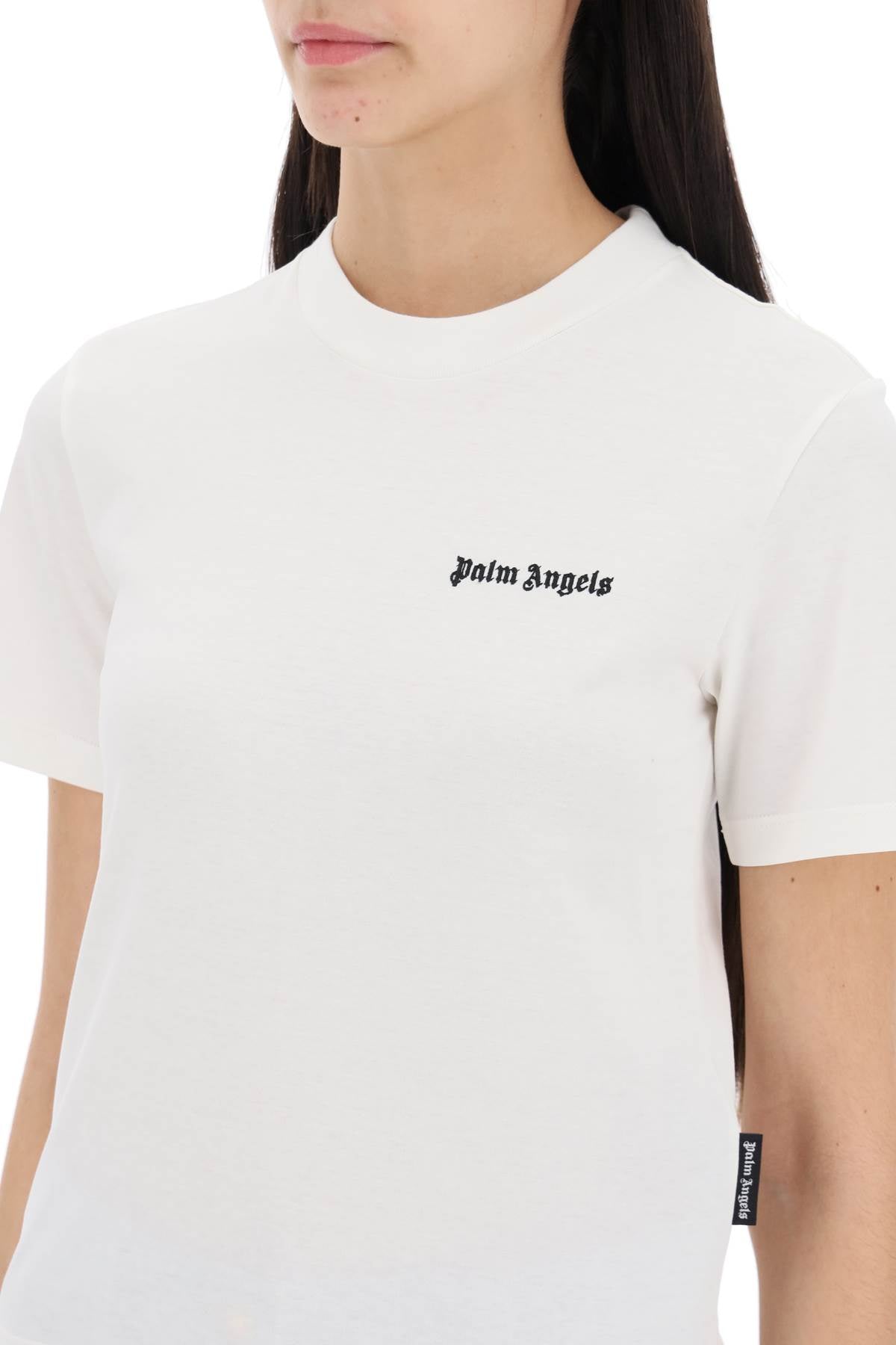 Shop Palm Angels "round-neck T-shirt With Embroidered Women In Multicolor