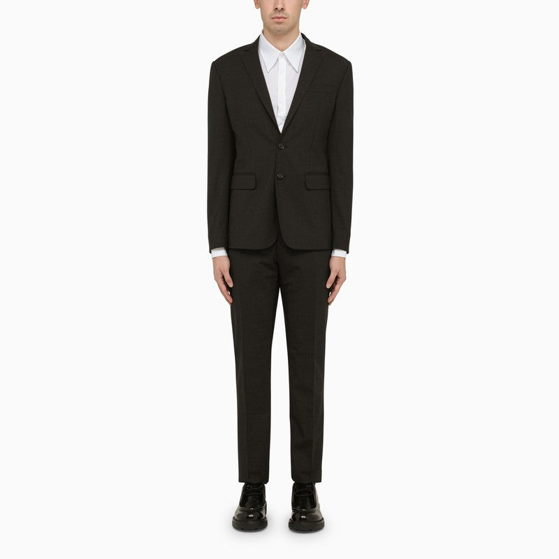 Shop Dsquared2 Dark Grey Single-breasted Wool Suit Men In Gray