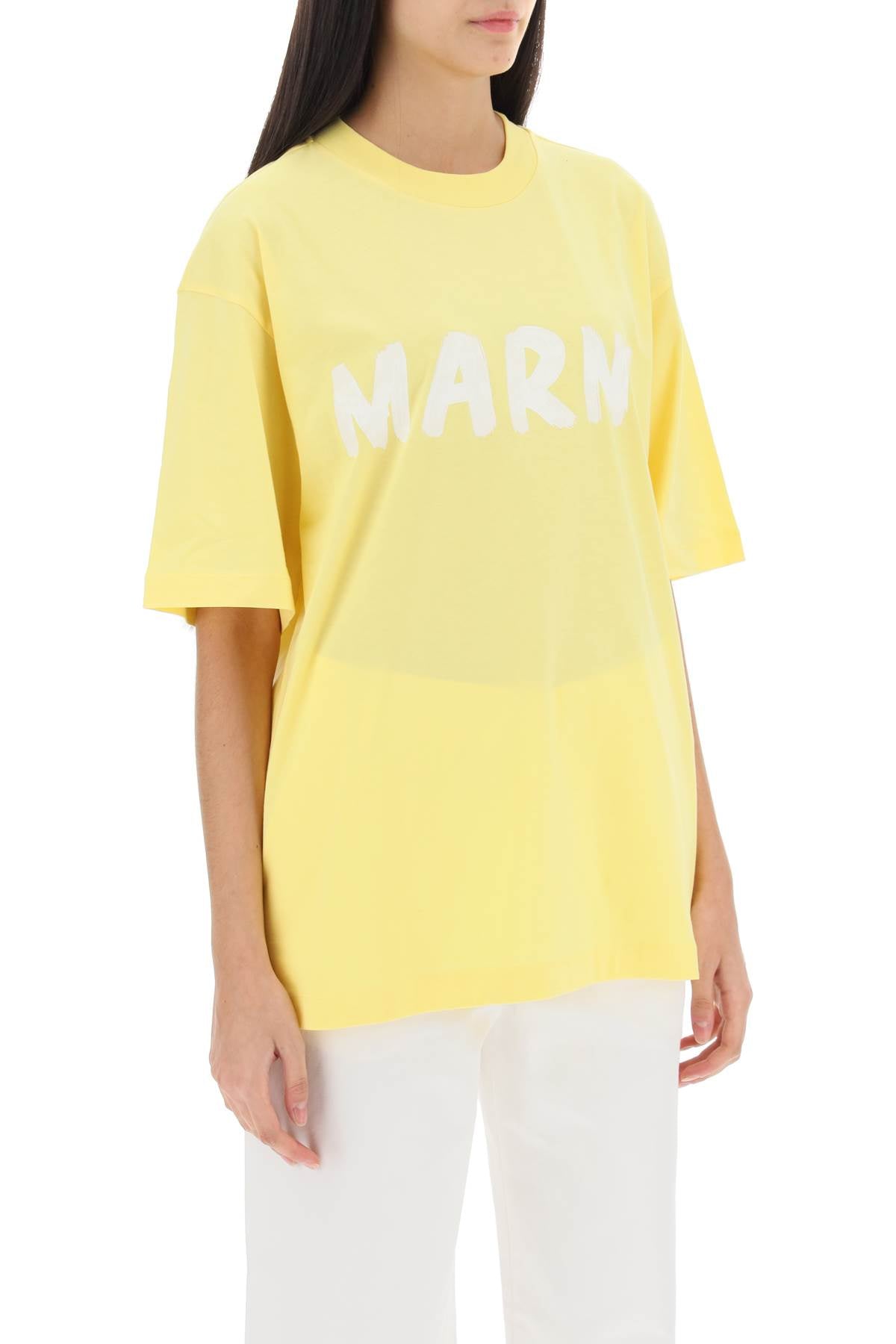 Shop Marni T-shirt With Maxi Logo Print Women In Multicolor