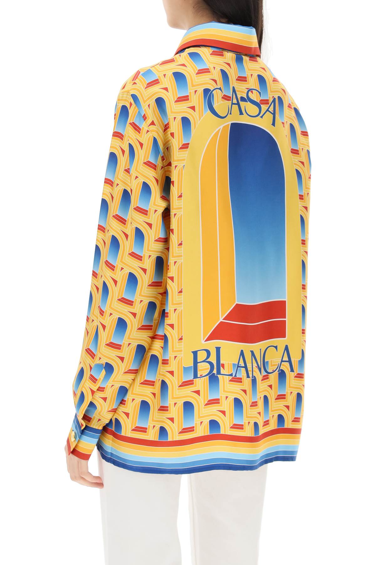 Shop Casablanca Arche De Jour Long-sleeved Shirt Women In Multicolor