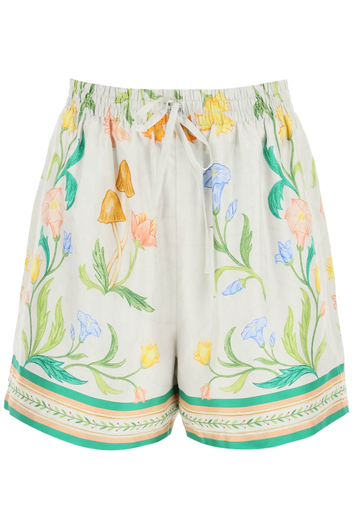 Shop Casablanca L'arche Fleurie Silk Shorts Women In Multicolor