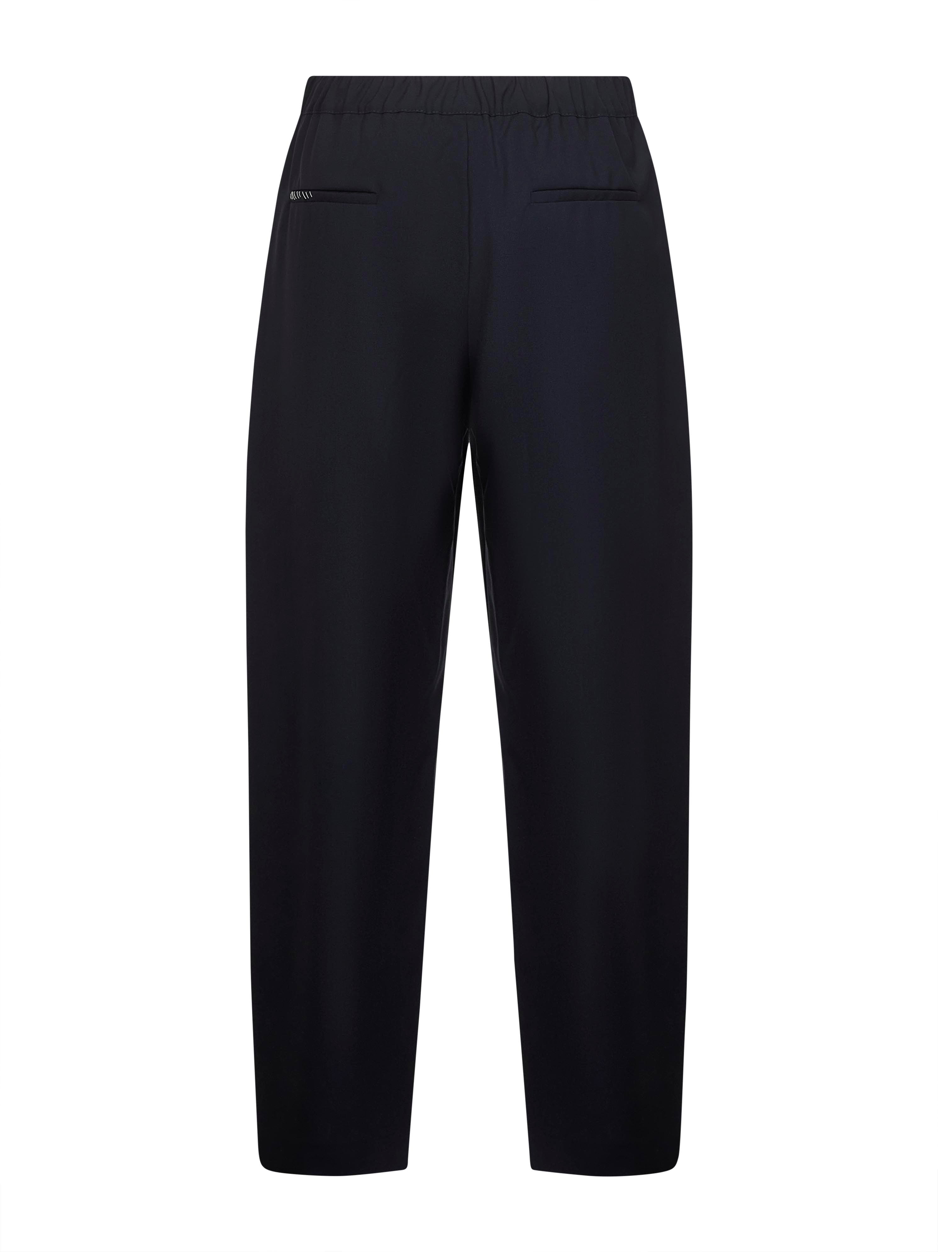 Marni Blue Tropical Wool Straight Leg Trousers In Blue