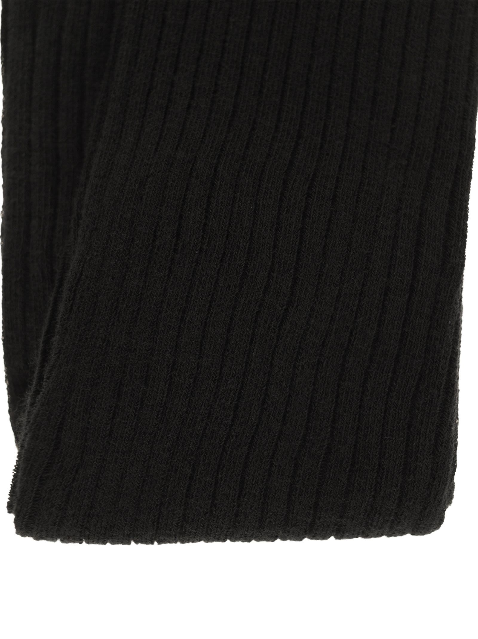 Max Mara Zavorra Ribbed Cotton Tights In Black