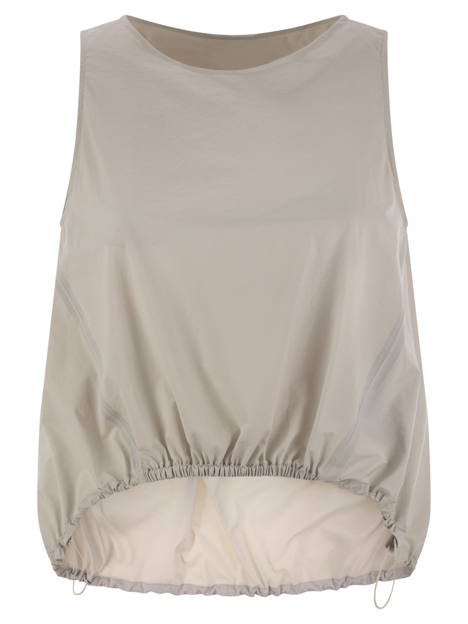 Herno Sleeveless Top In Tech Trait In White