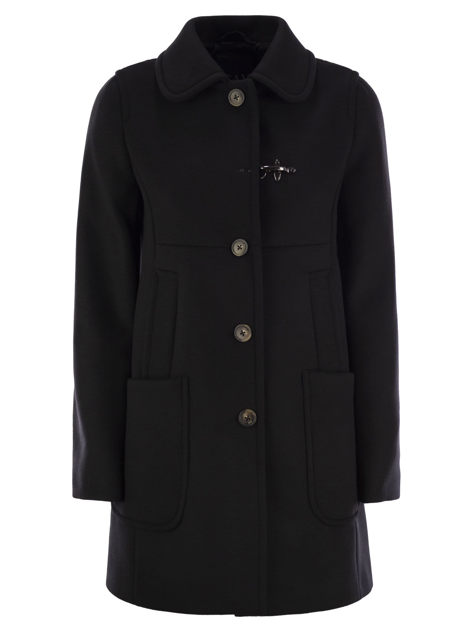 Fay Wool And Cashmere Coat In Black