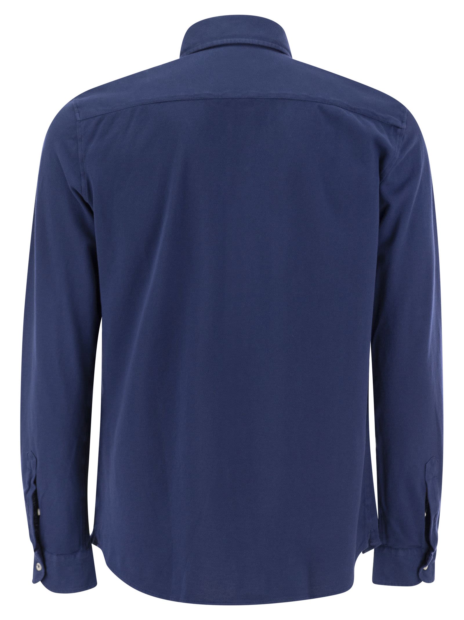 Fay Cotton French Collar Shirt In Blue