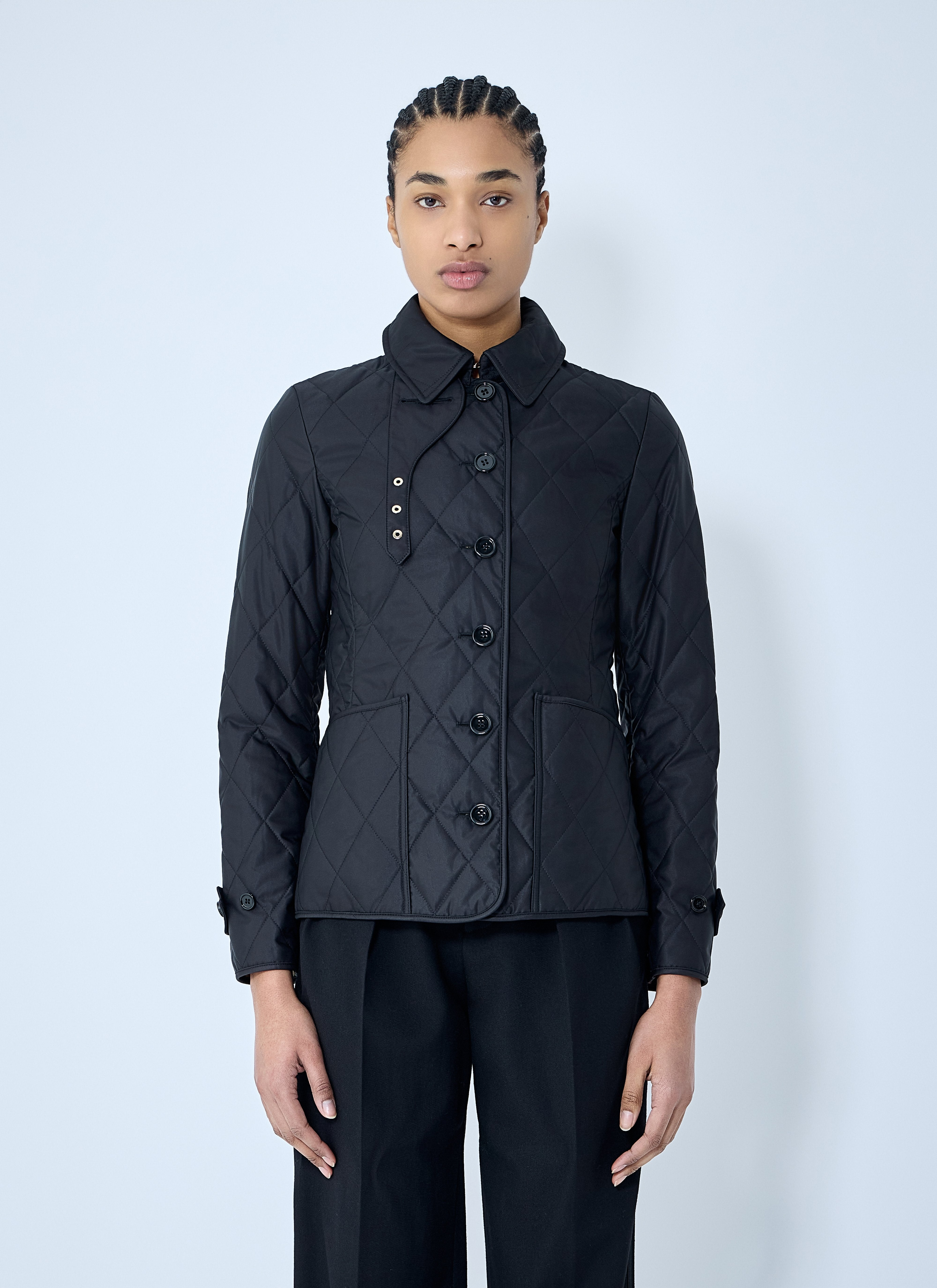 Burberry Women Quilted Thermoregulated Jacket In Blue