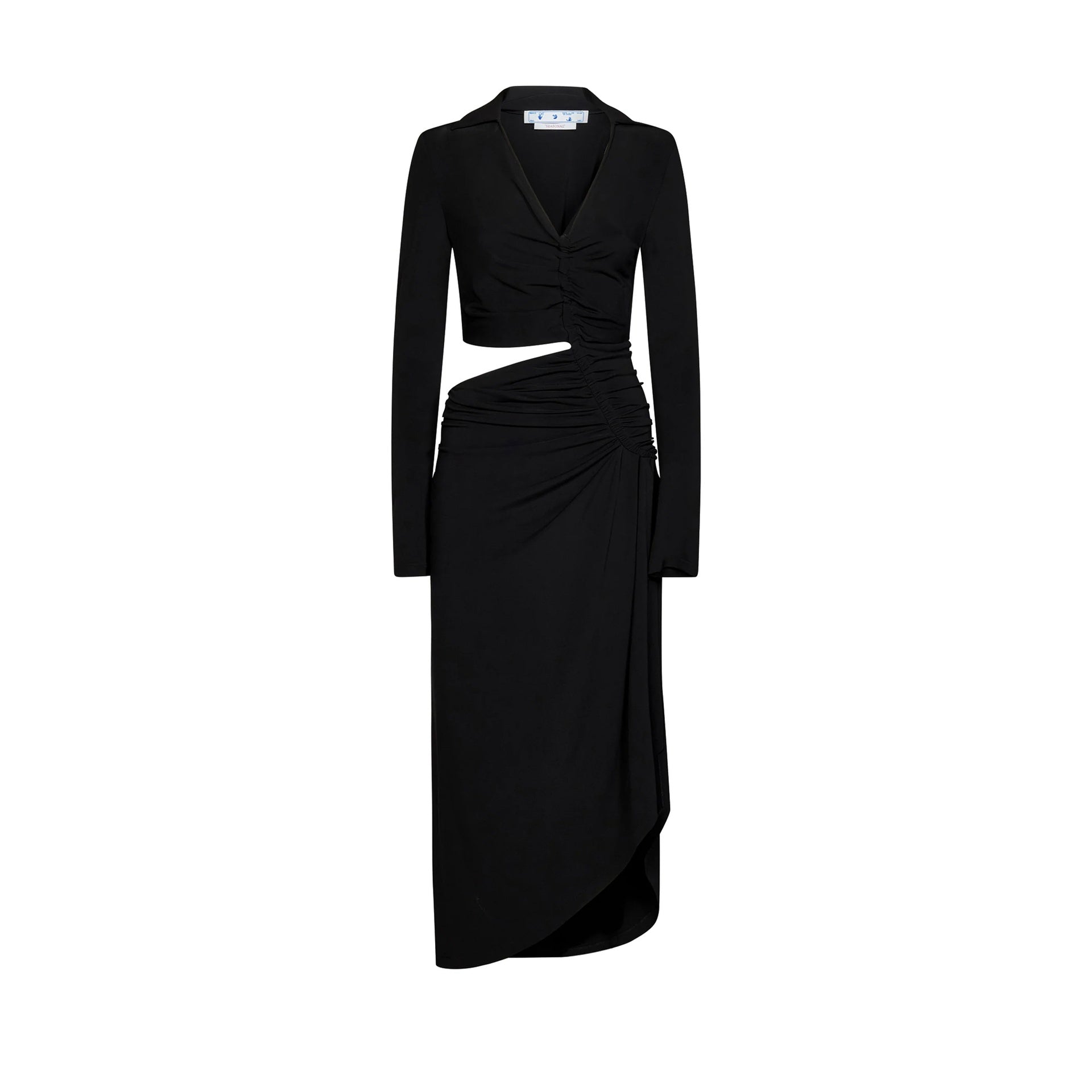 Off-white Cut-out Midi Dress Women In Black