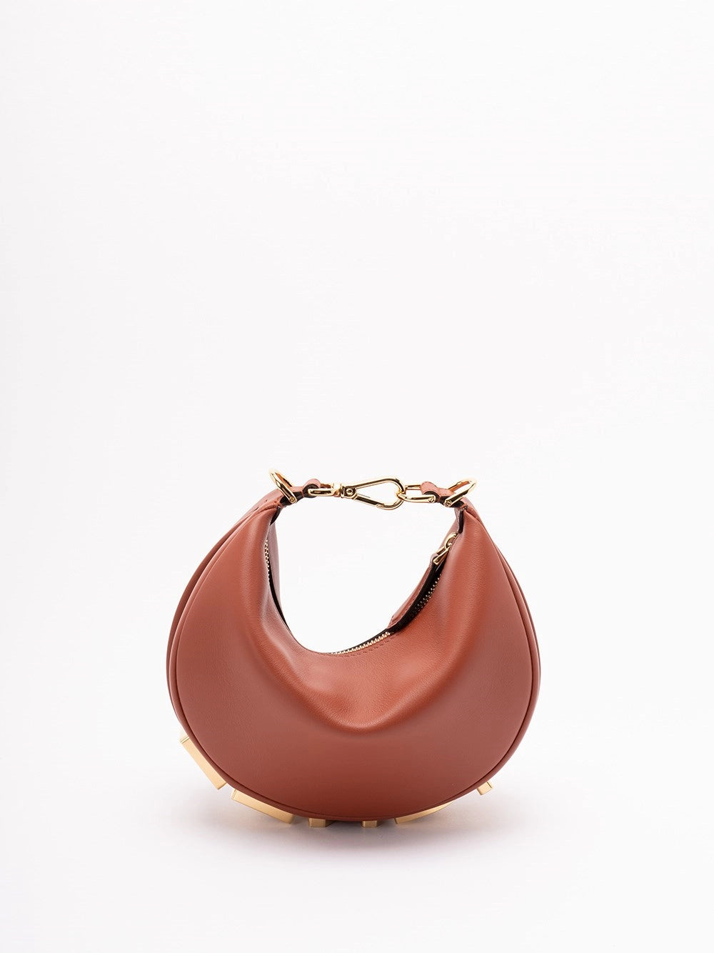 Fendi Mini Graphy Leather Shoulder Bag In Brown