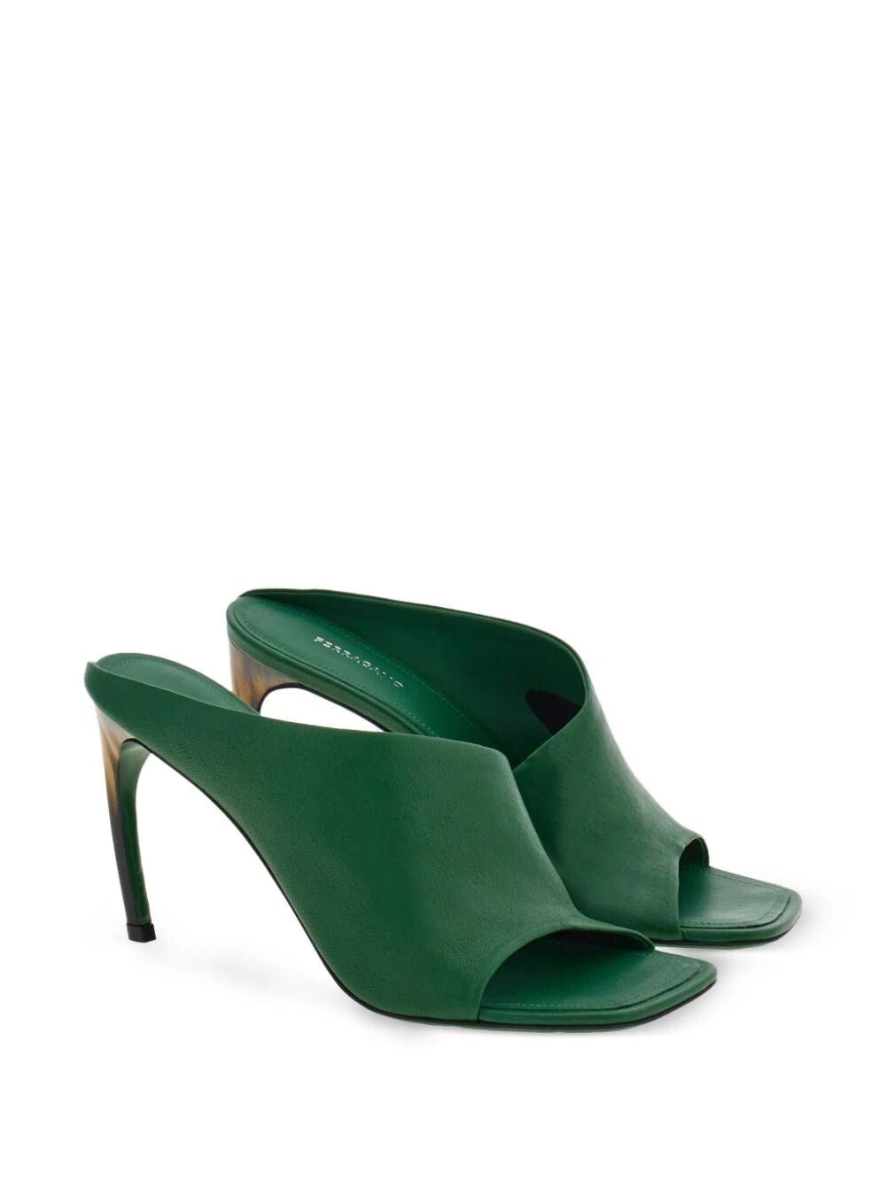 Shop Ferragamo Women Curved Heel Slide In Green