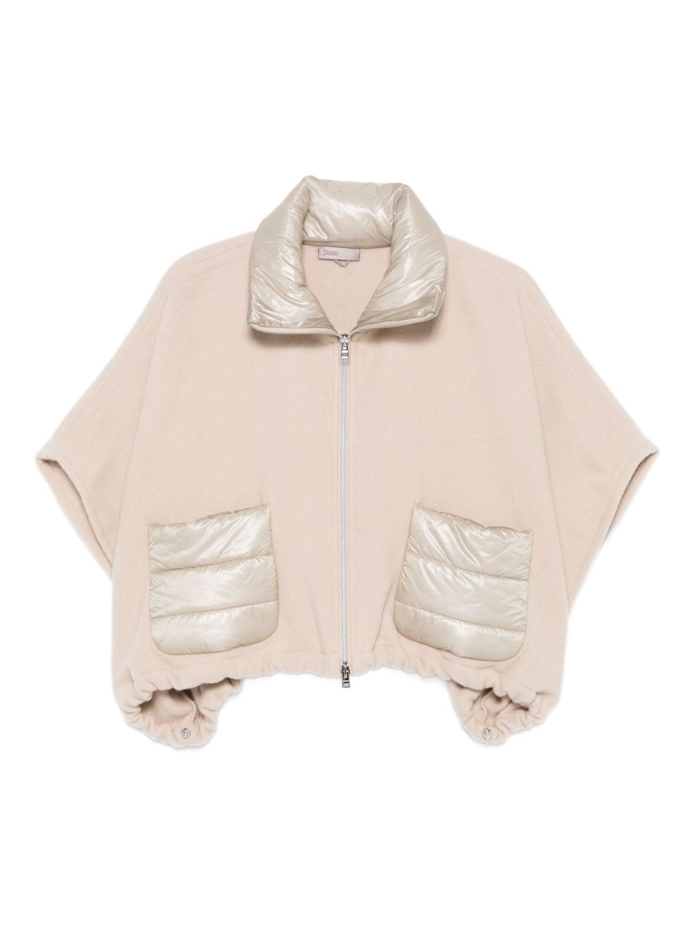 Herno Resort Short-sleeve Poncho In Neutral