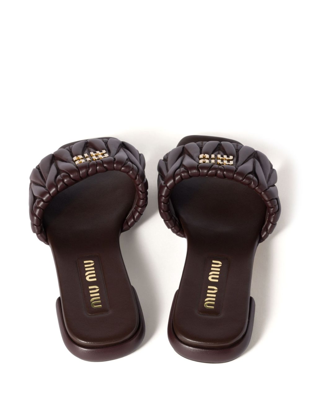 Miu Miu Matelassé Nappa Leather Slides