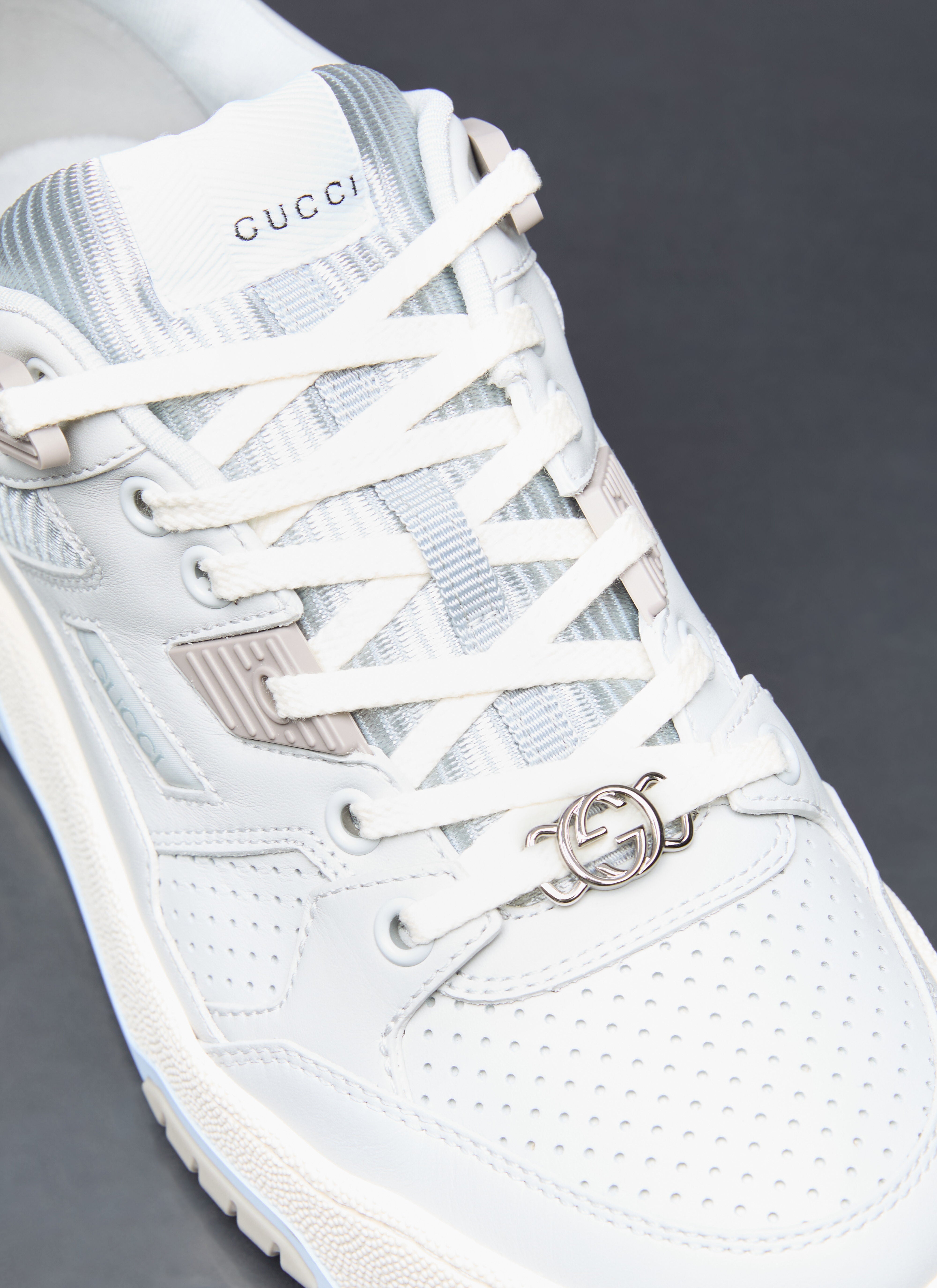 Shop Gucci Women Interlocking G Leather Sneakers In Gray