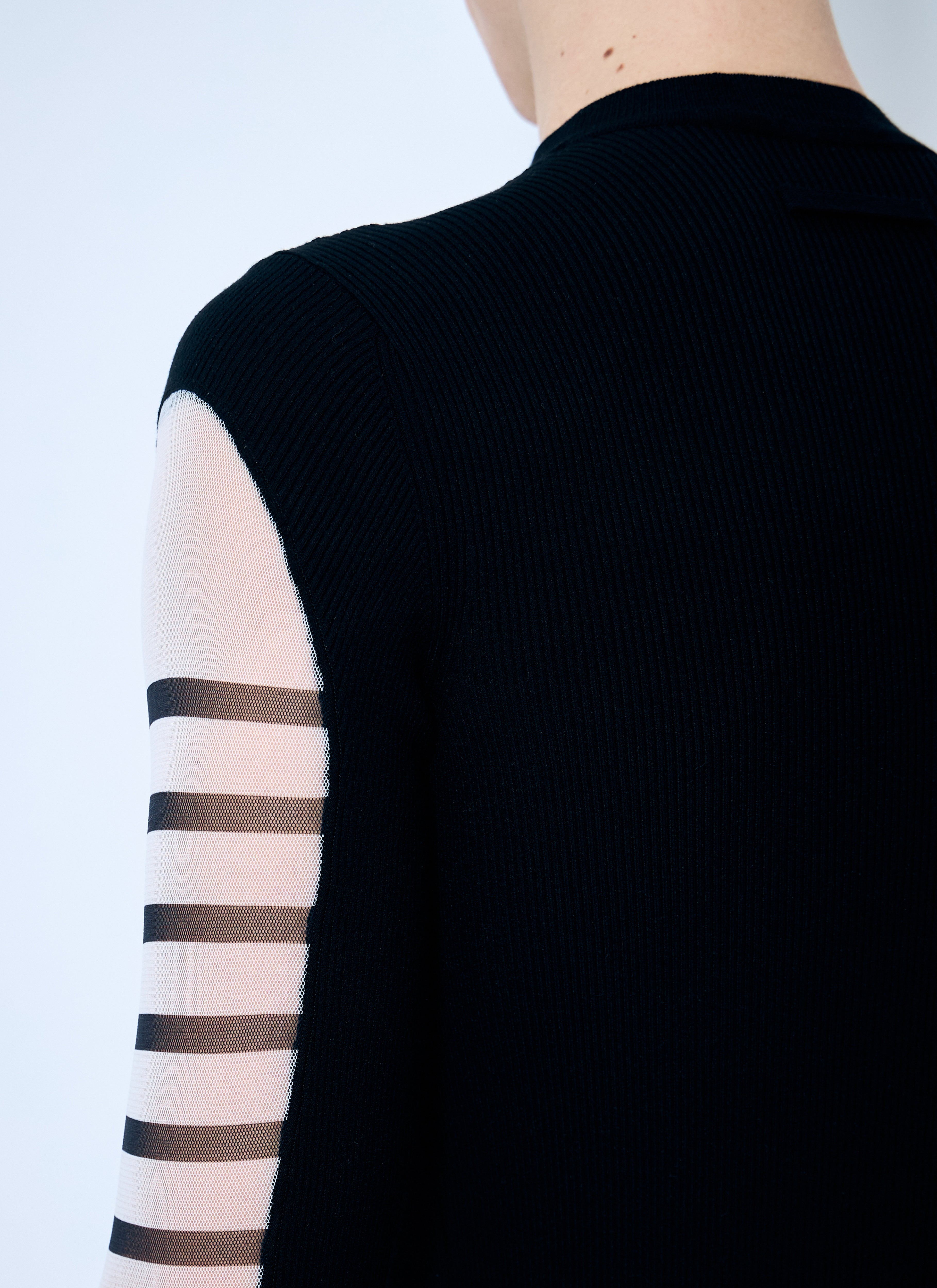 Jean Paul Gaultier Men Marniniere Mesh And Knit Top In White