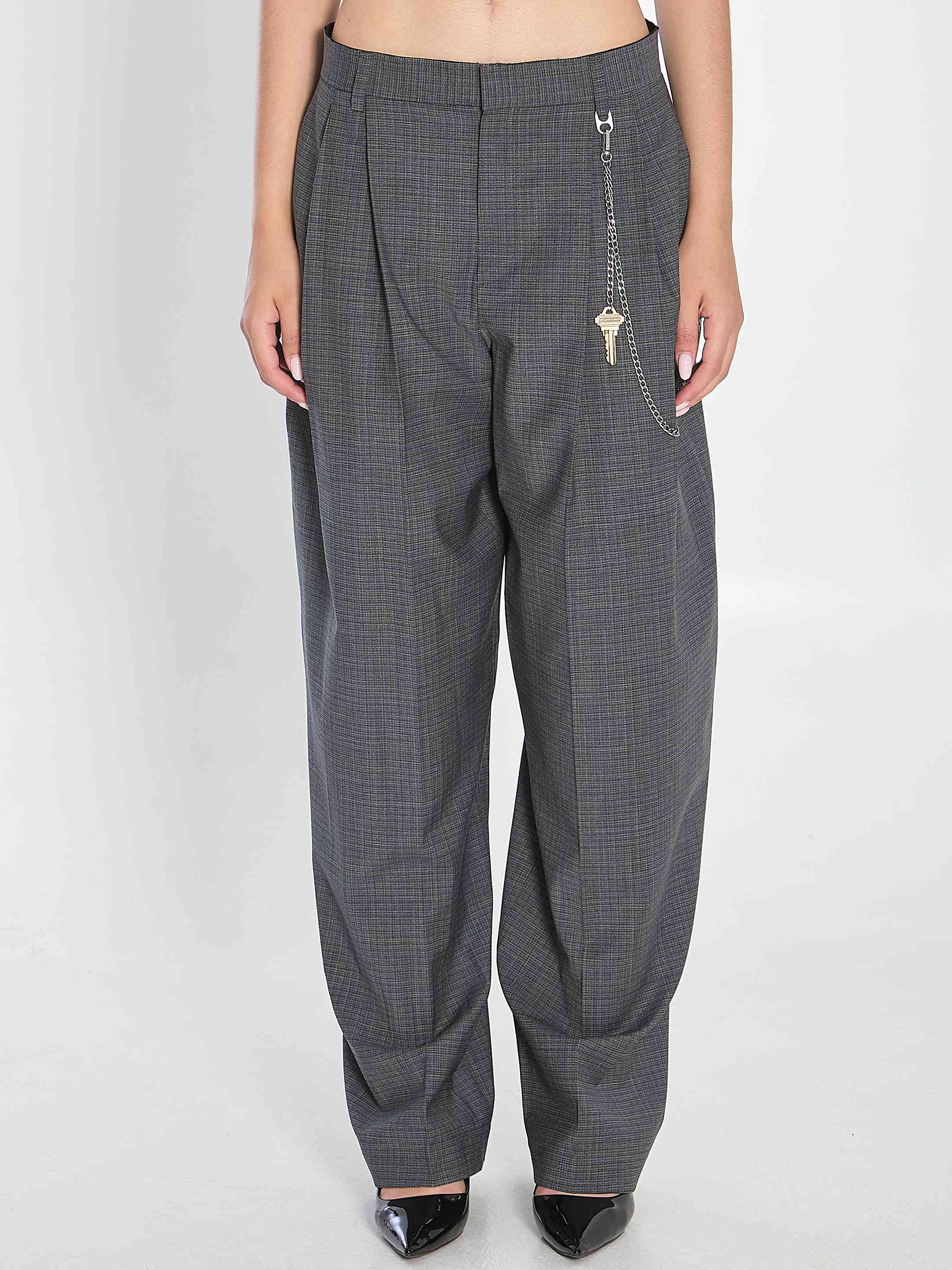 Alexander Wang Women Grey Wool-blend Trousers In Gray
