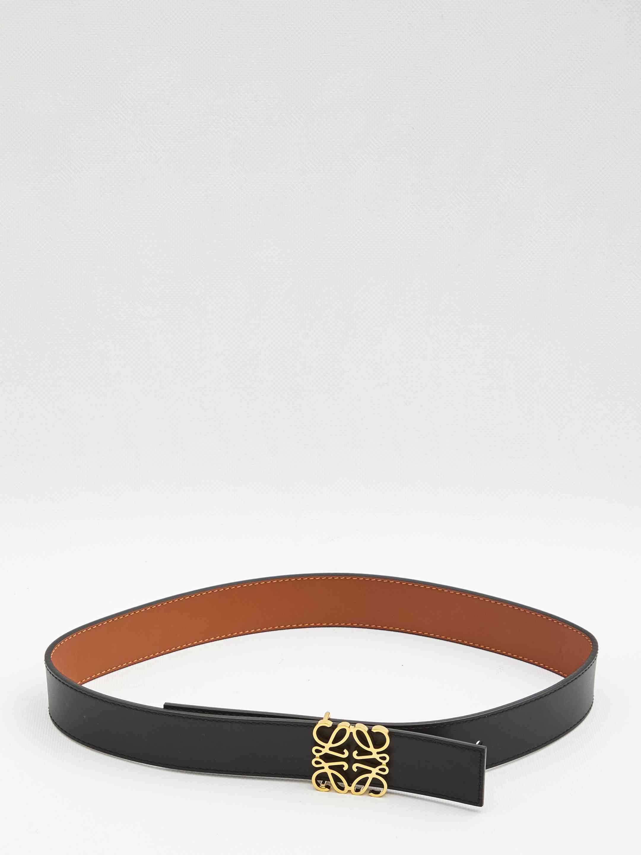 Loewe Reversible Anagram Belt In Brown