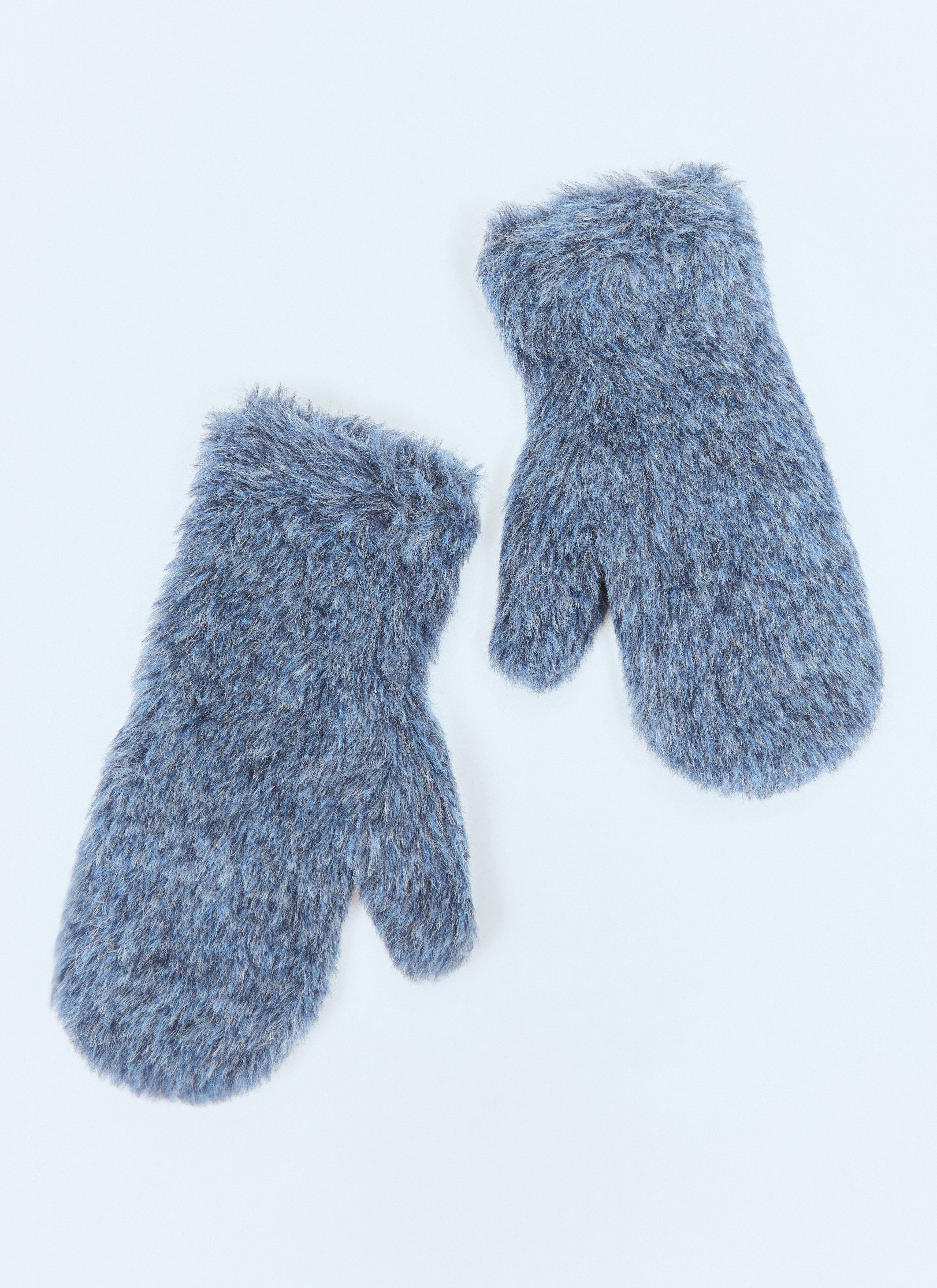 Max Mara Women Alpaca And Wool Mittens In Blue