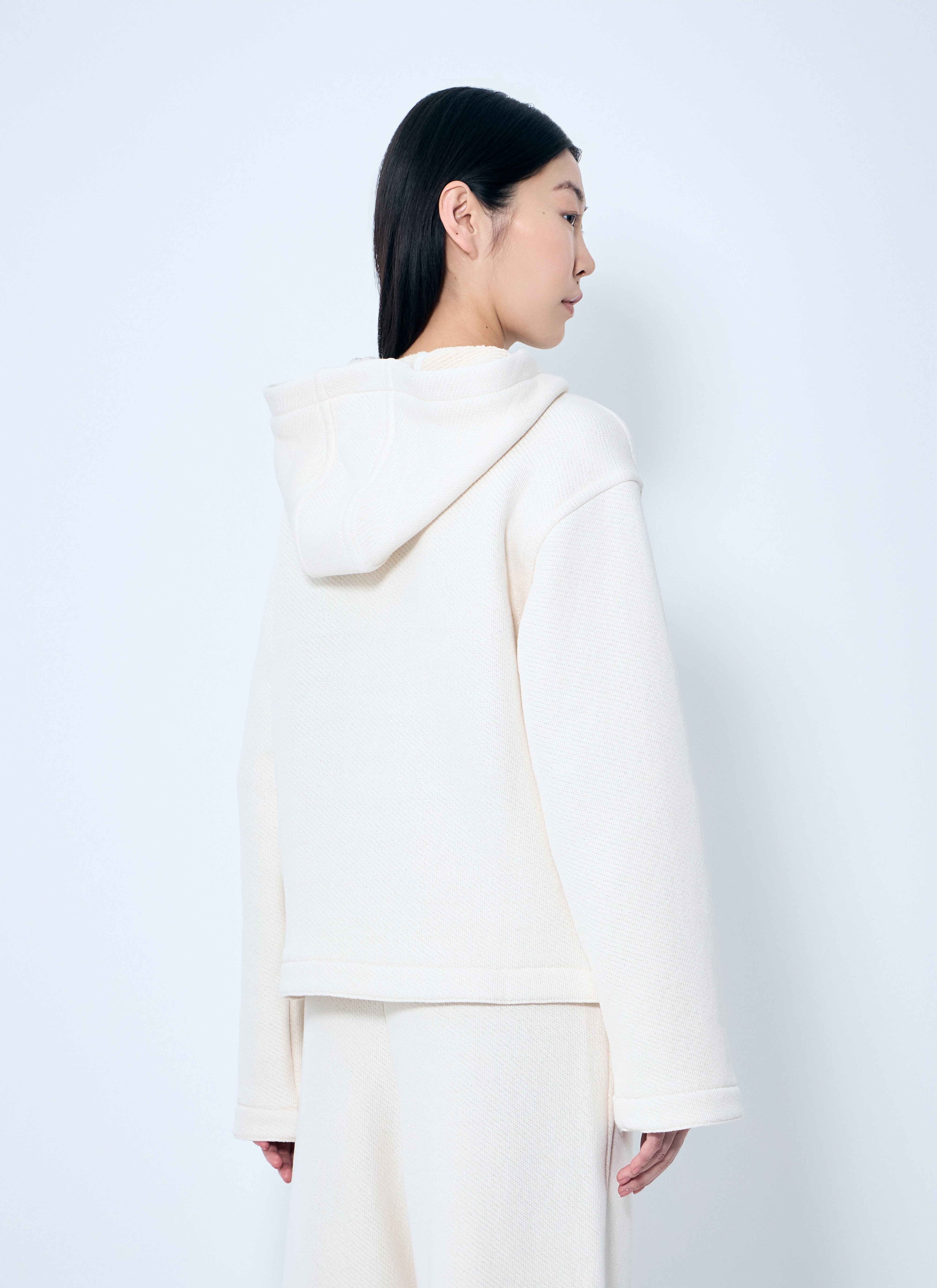 Max Mara Women Logo Embroidery Hooded Sweatshirt In White