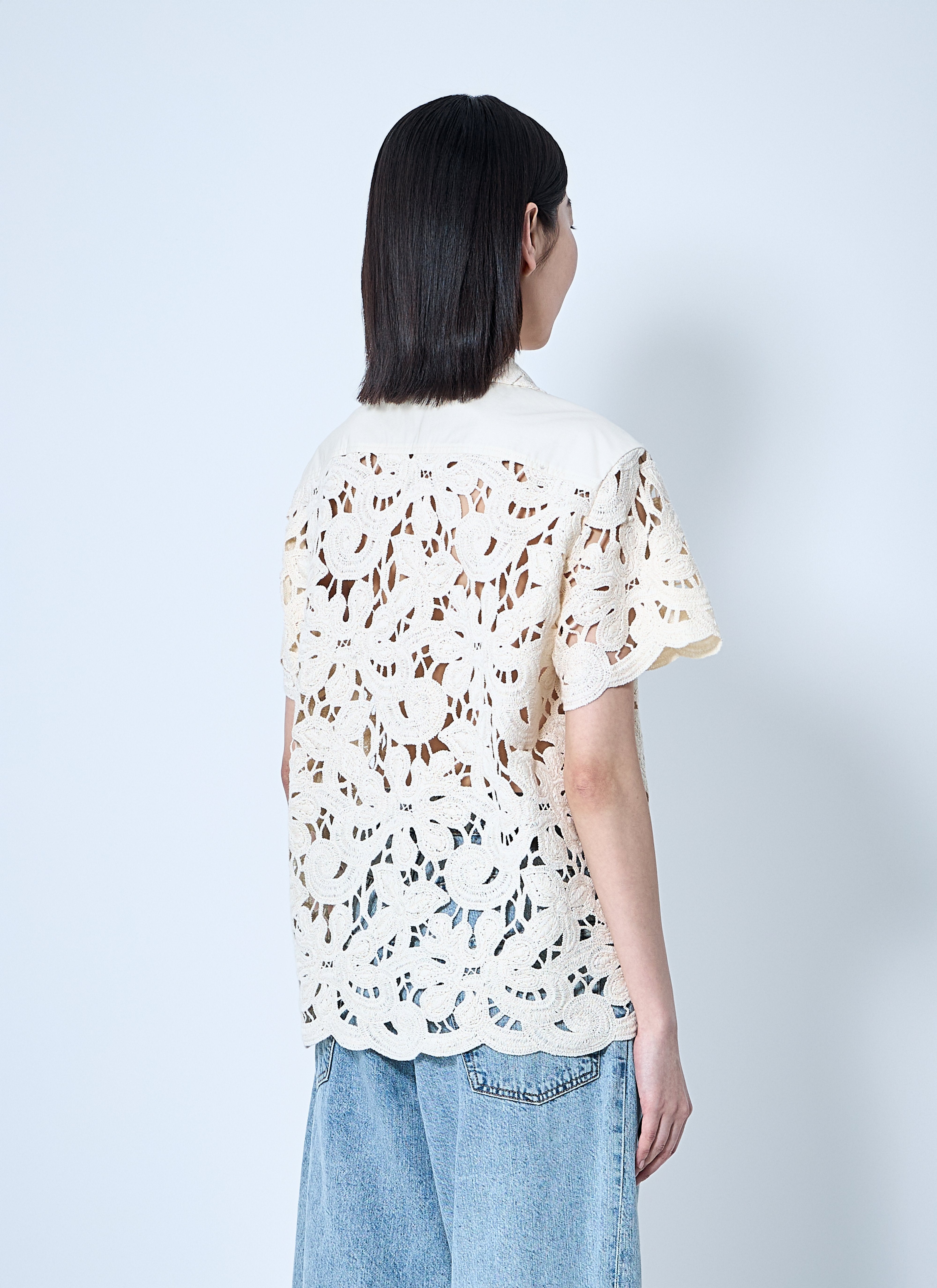 Moncler Women Short Sleeve Button-down Shirt In White