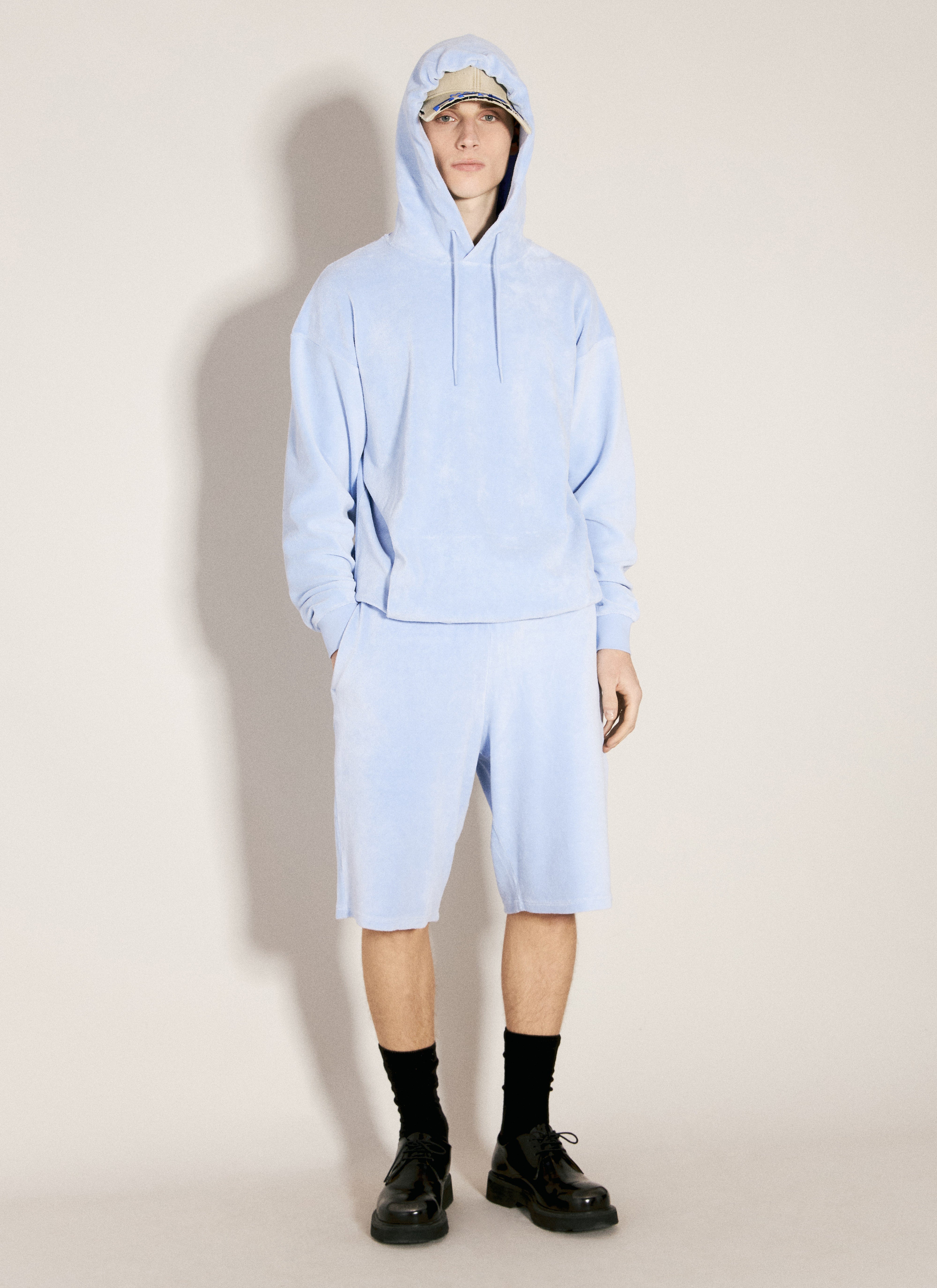 Martine Rose Towelling Knee-length Shorts In Blue