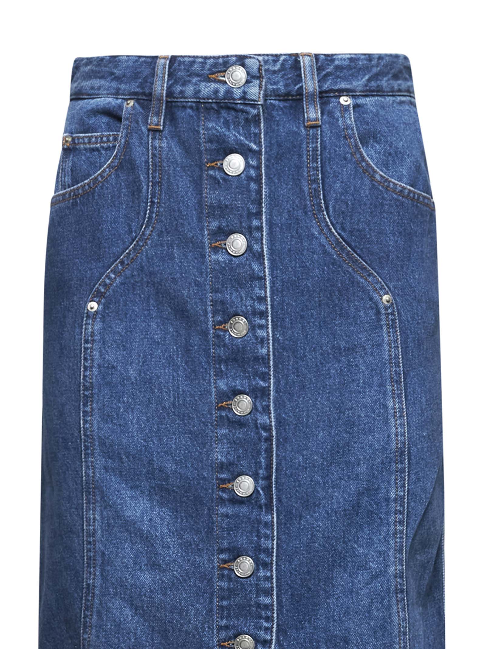 Isabel Marant Étoile Marant Etoile Vandy Denim Cotton Skirt In Blue