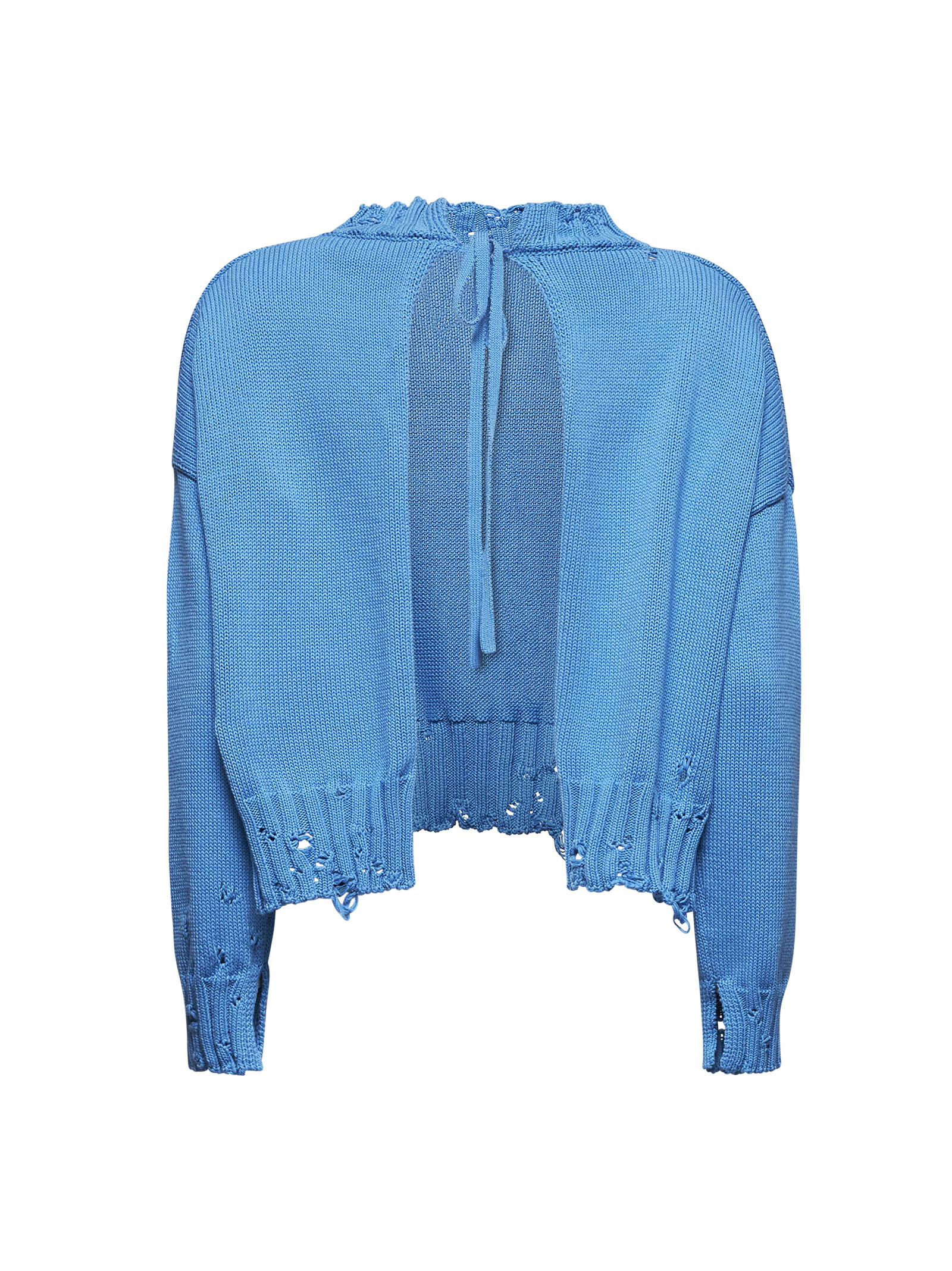 Marni Women Light Blue Cotton Crop Sweater In Blue
