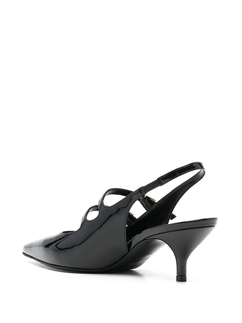 Celine Double Strap Mary Jane Slingback In Patent Calfskin In Multicolor
