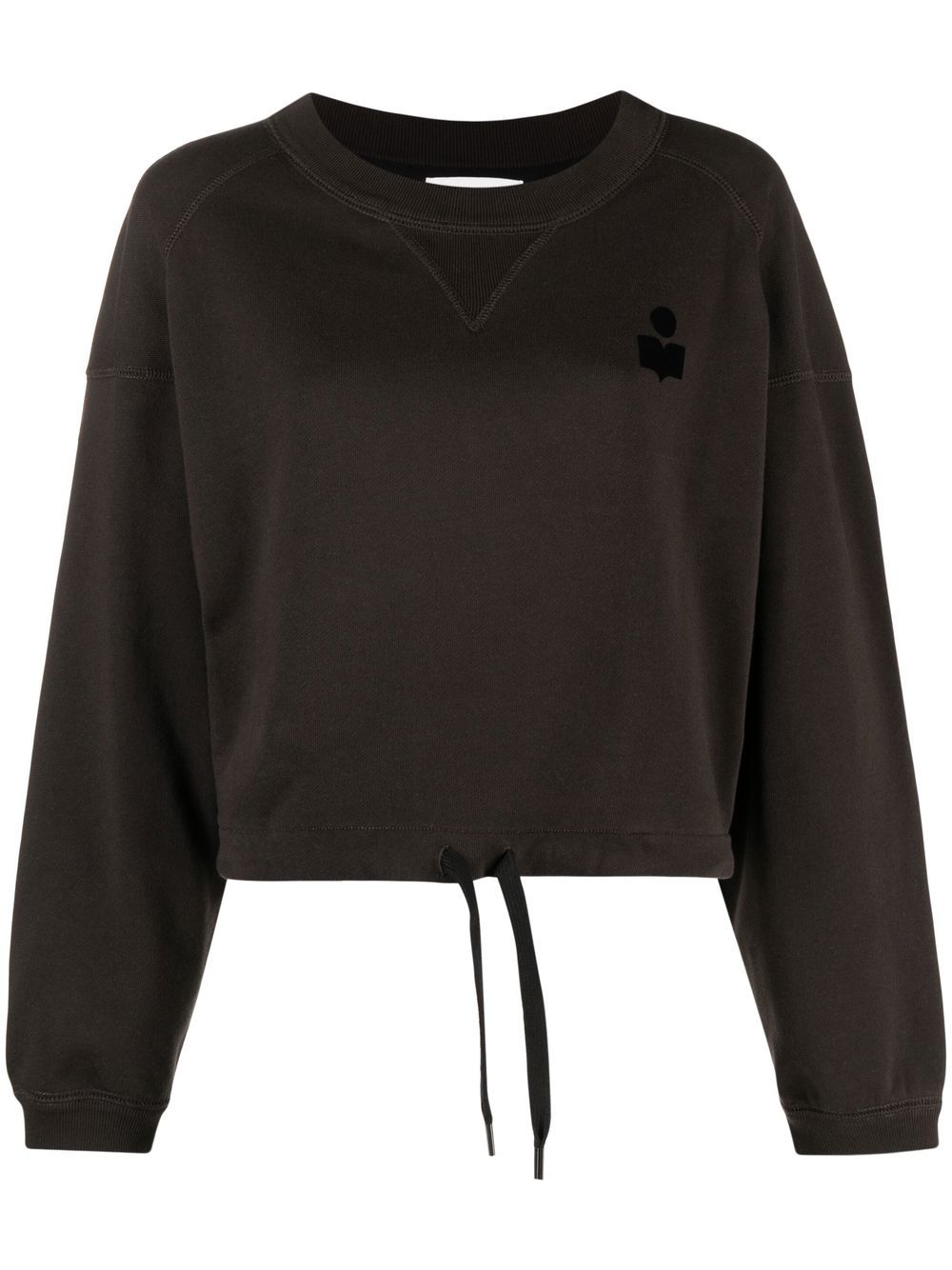 Isabel Marant Étoile Marant Etoile Margo Logo Cotton Crewneck Sweatshirt In Black